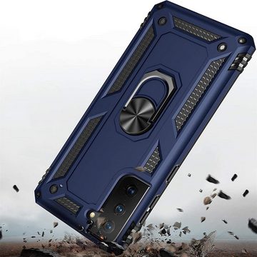 CoolGadget Handyhülle Armor Shield Case für Samsung Galaxy S21 FE 6,4 Zoll, Outdoor Cover mit Magnet Ringhalterung Handy Hülle für Samsung S21 FE