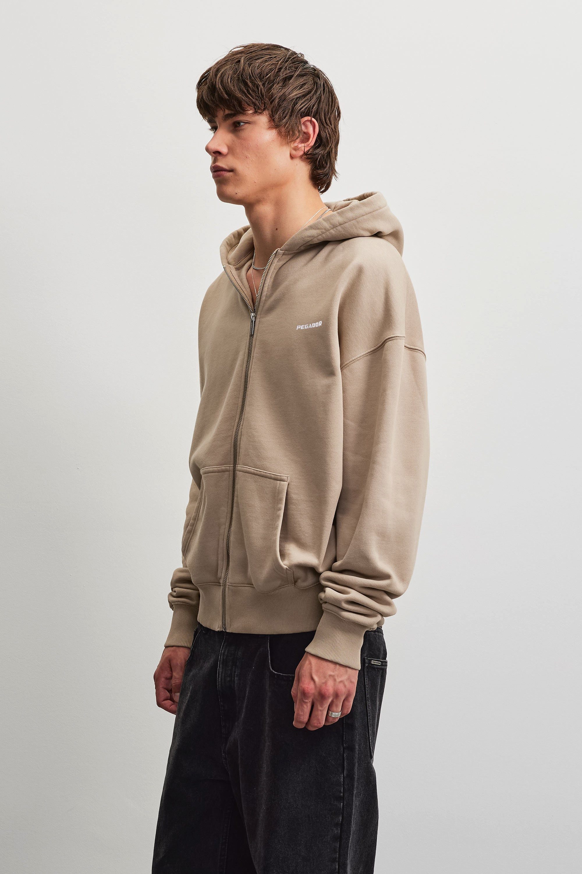 PEGADOR Kapuzensweatjacke Logo Oversized Sweat Jacket Baumwollmischung, oversize – Bild 2 von 5