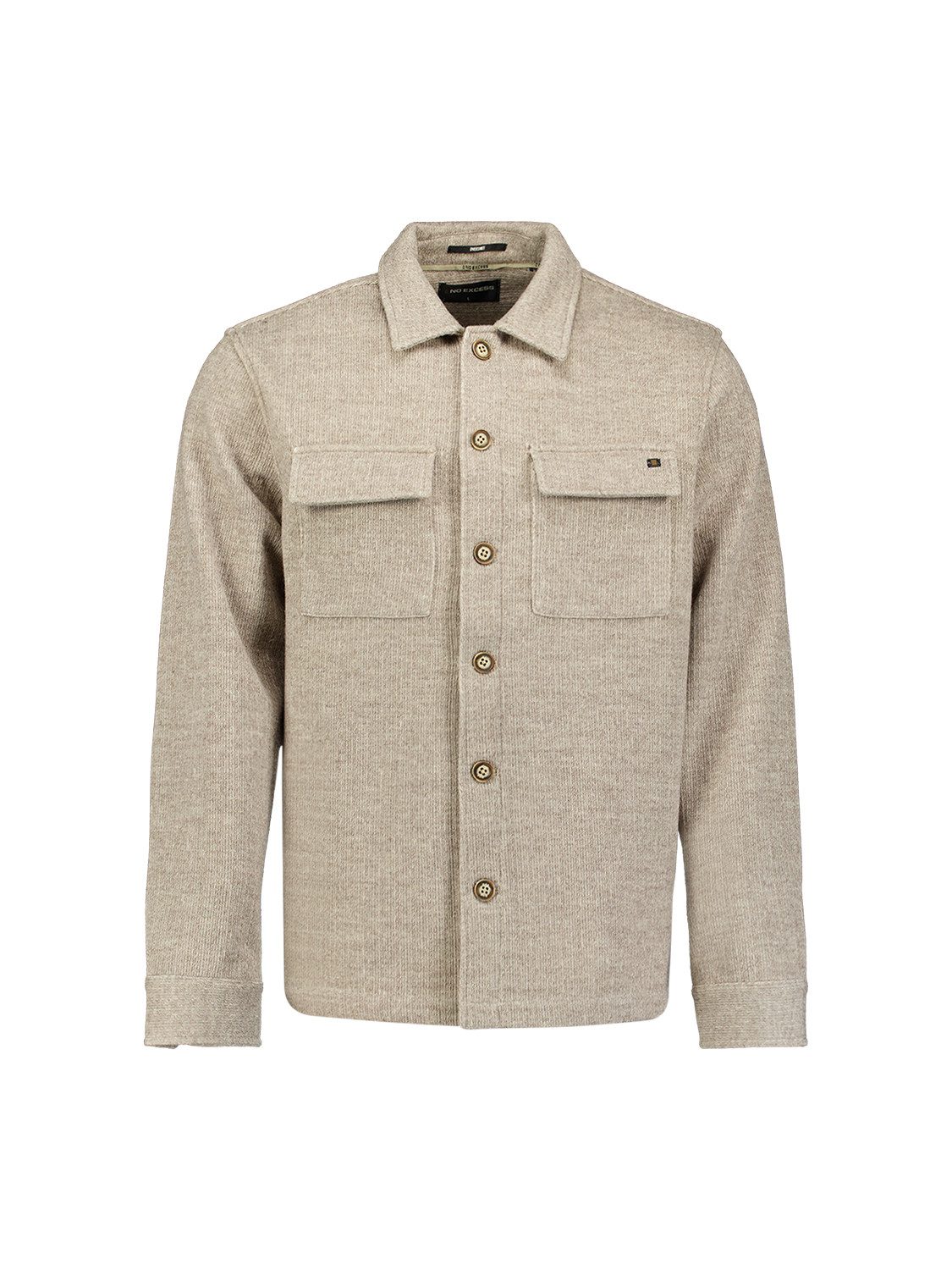 NO EXCESS Hemdjacke - Modisches Wolllook Overshirt mit Brusttaschen für Herren