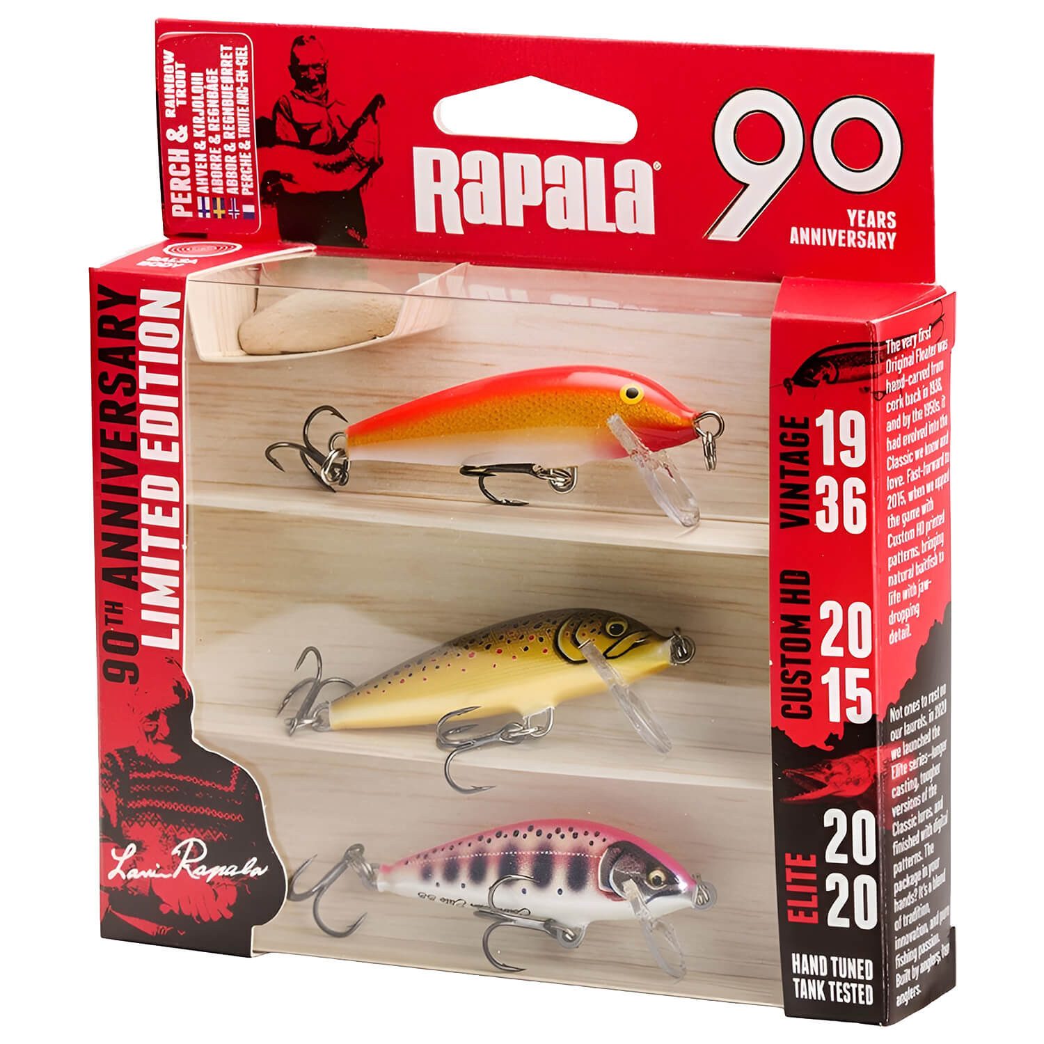 Kunstköder Rapala Countdown Wobbler Set 90 Jahre Forelle Barsch Limited Balsaholz