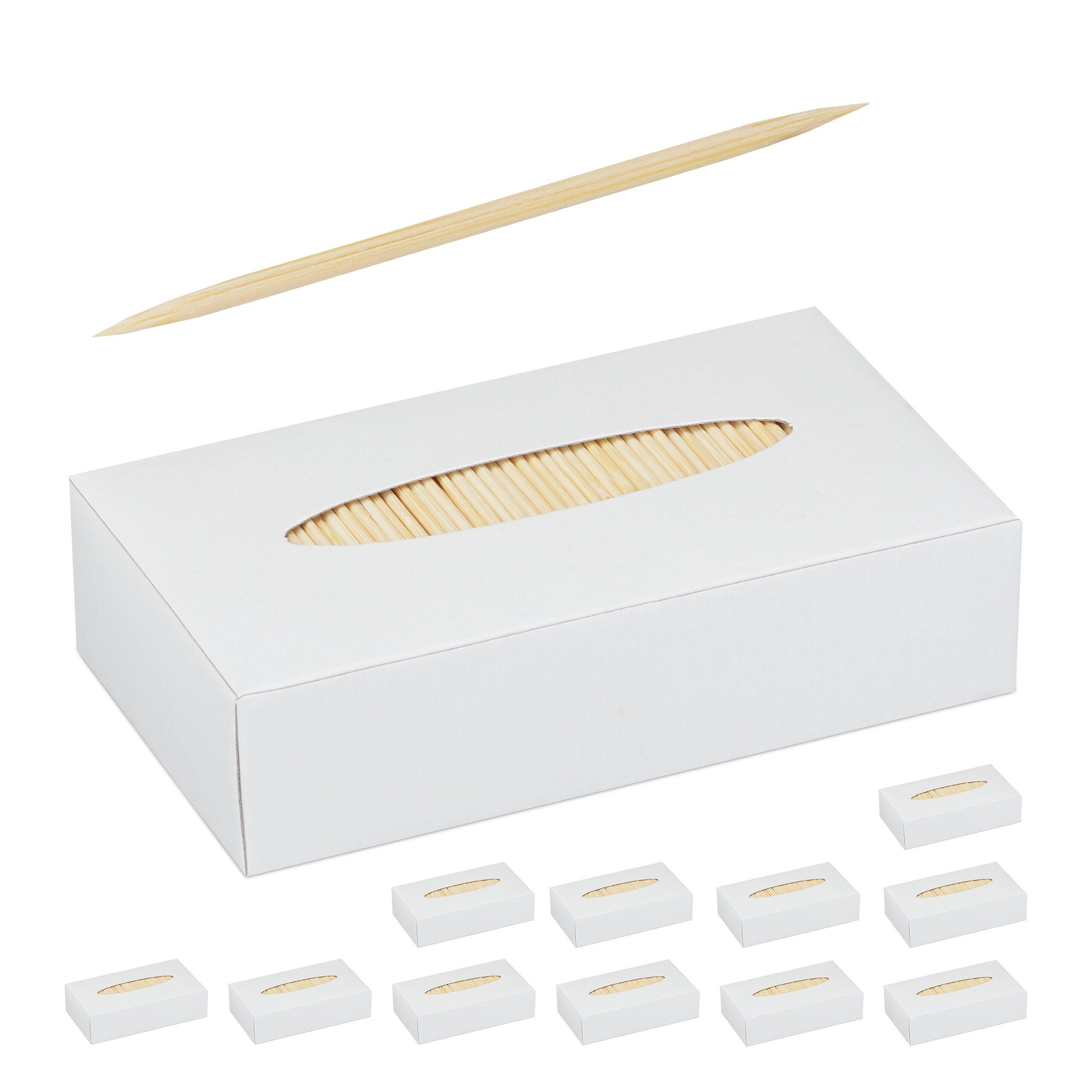 relaxdays Mundpflegecenter Zahnstocher Holz 12000er Set