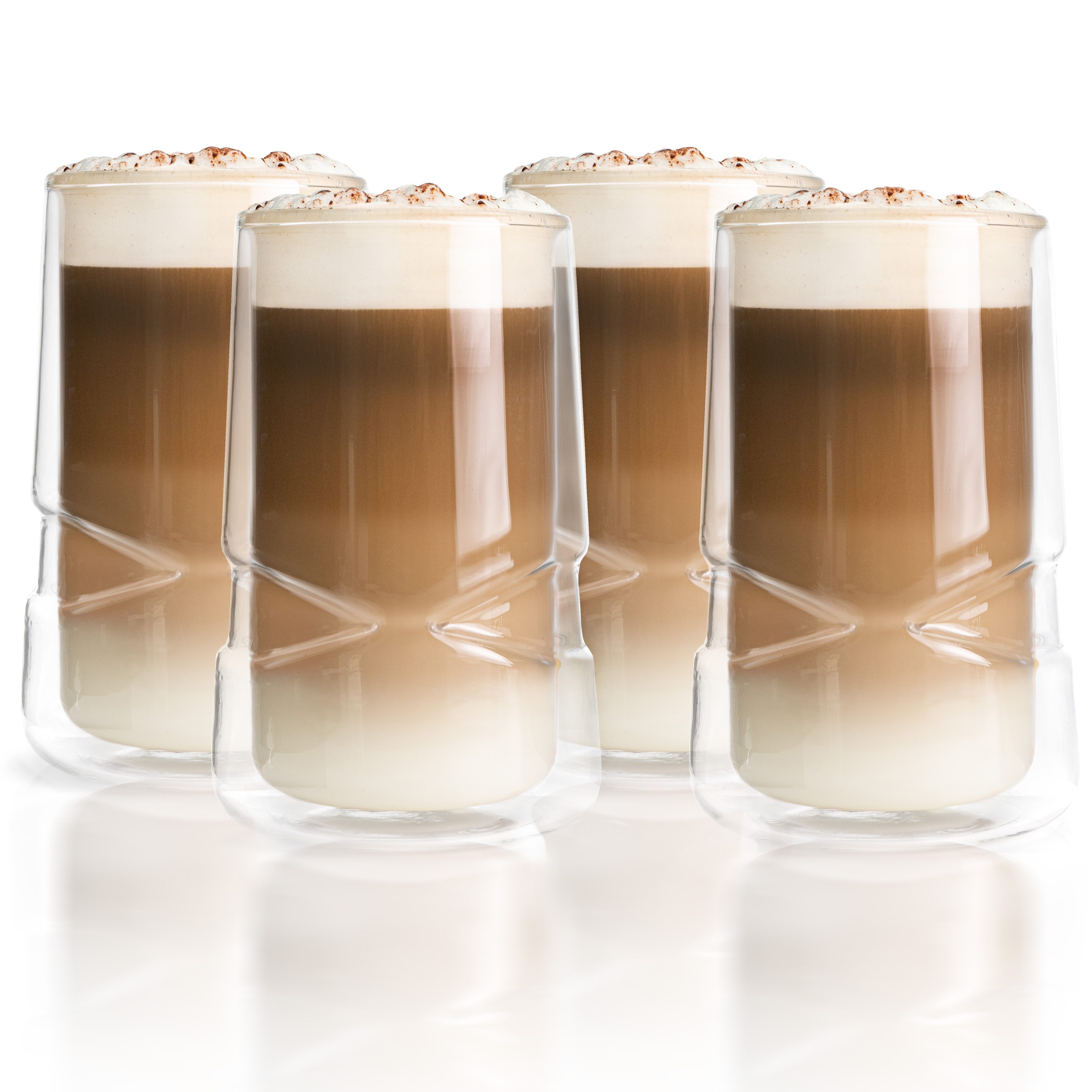 Kemes Glas Latte Macchiato Gläser Doppelwandige Thermogläser, 4-tlg., Glas