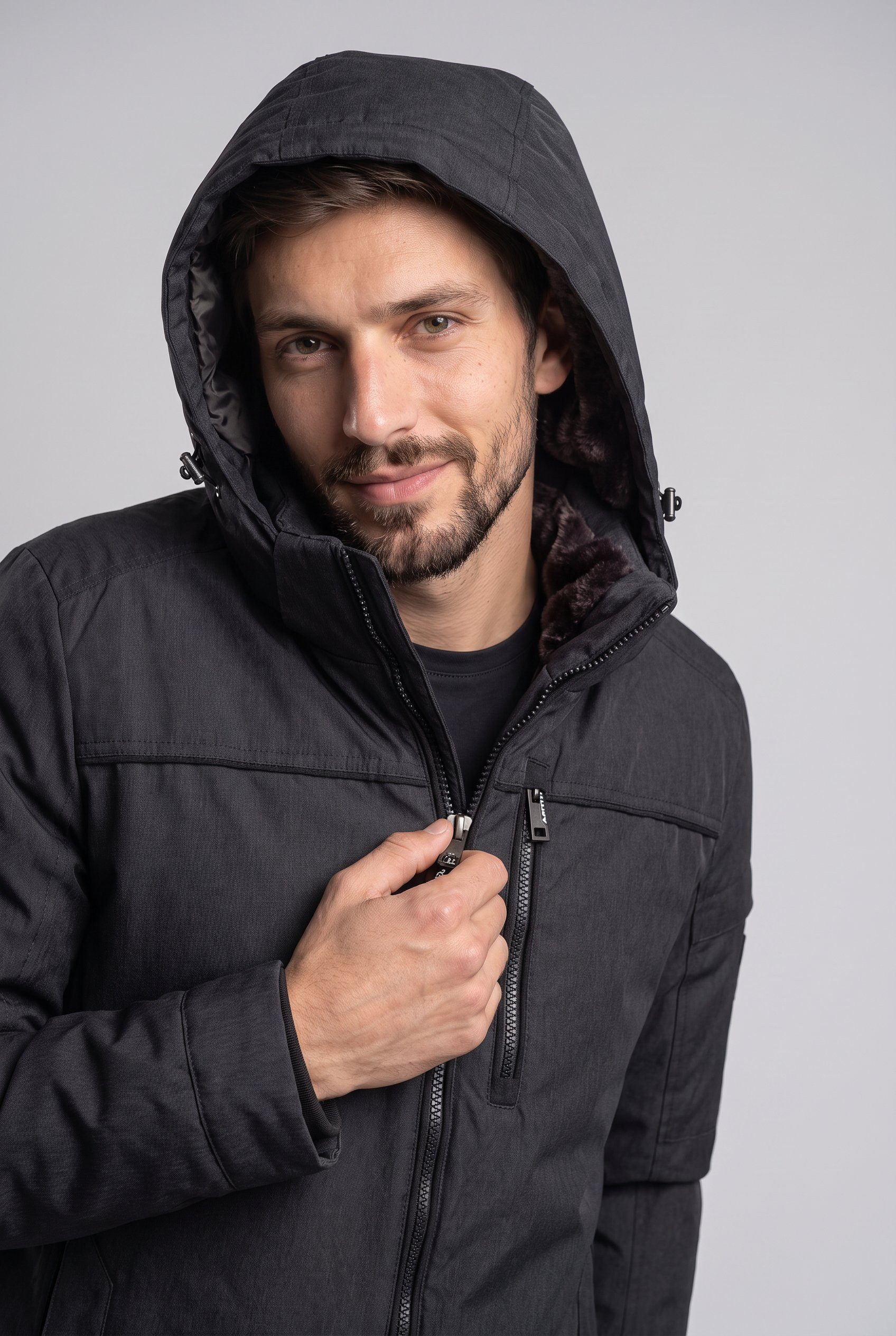 CASAMODA Winterjacke mit Kapuze und Reißverschluss