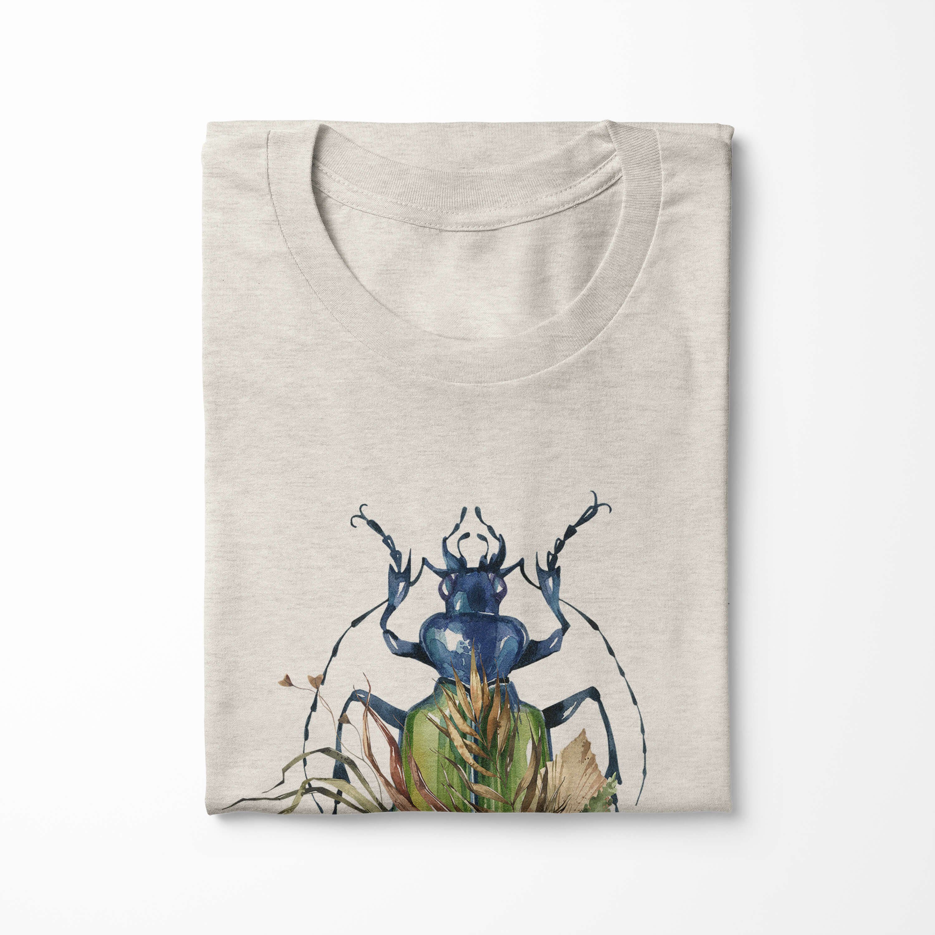 Organic 100% Farbe Herren T-Shirt Ökomode T-Shirt Aquarell Käfer Motiv (1-tlg) Shirt Bio-Baumwolle Art Nachhaltig Sinus