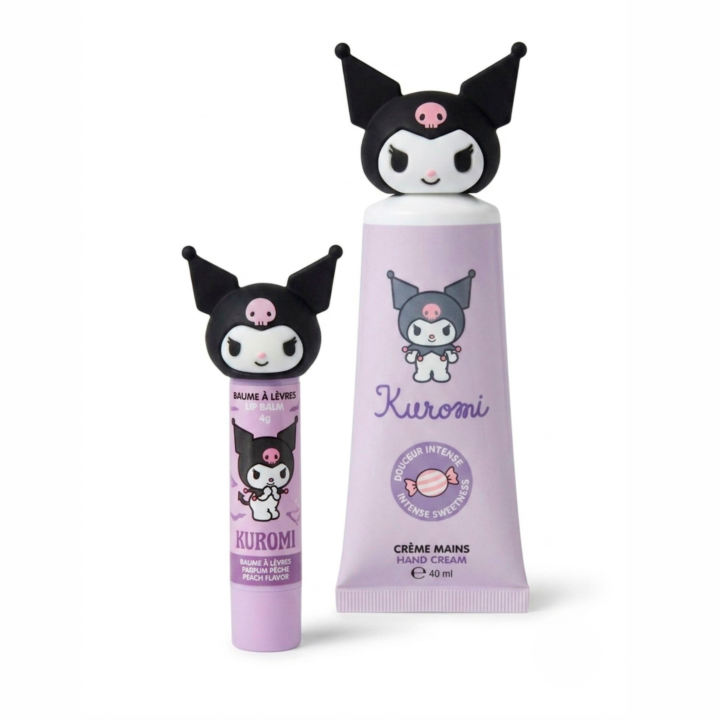 HF Home Flair Handpflege-Set 1x Kuromi Handpflege-Geschenkset mit Handcreme & Lippenbalsam, 1-tlg., Ultimatives Pflege-Duo!