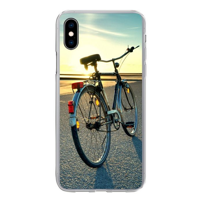 MuchoWow Handyhülle Nordsee - Fahrrad - Sonnenuntergang Handyhülle Apple iPhone Xs Max Smartphone-Bumper Print Handy