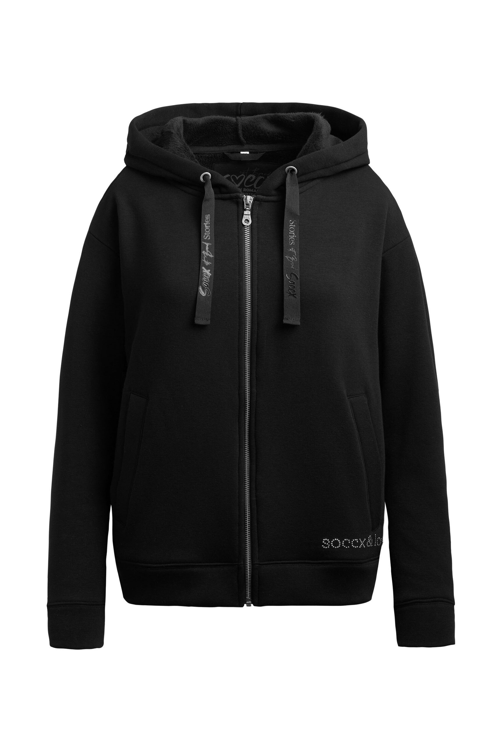 SOCCX Kapuzensweatjacke mit Glitzersteinchen günstig online kaufen