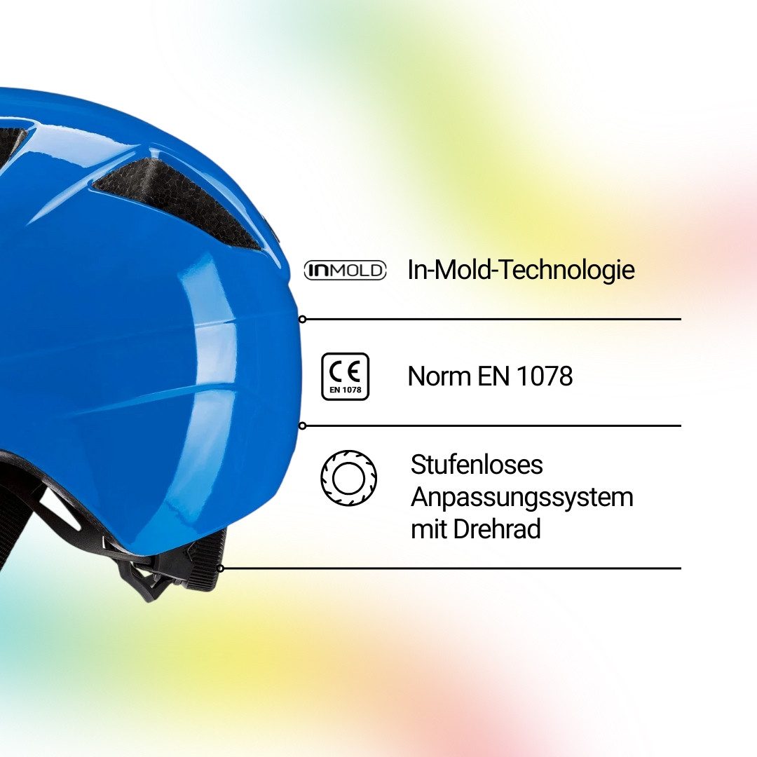 KED Fahrradhelm Dyno Kinderhelm, In-Mold Technologie, Verstellbarer Passform & Reflektoren
