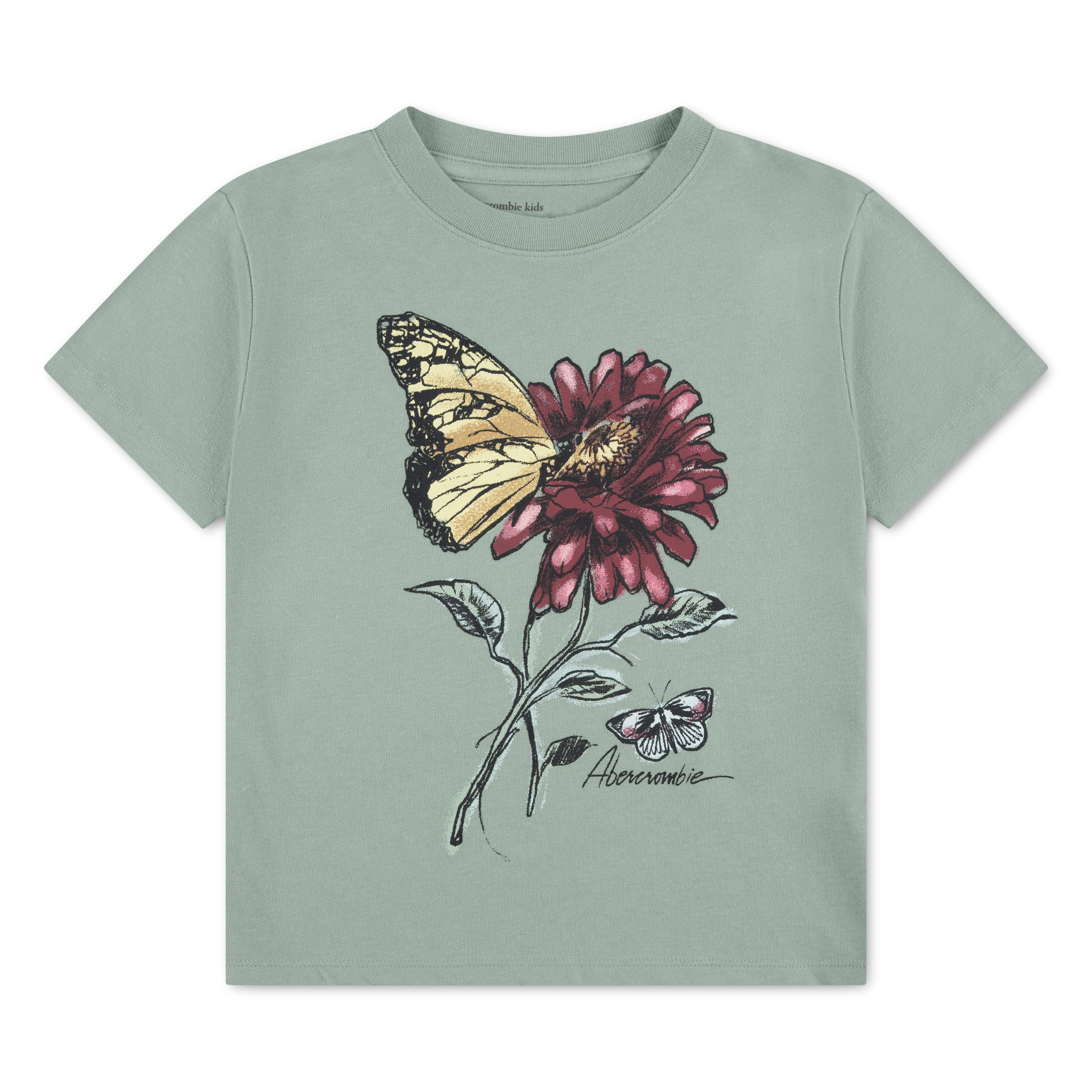 Abercrombie Kids T-Shirt AFG FLOWER CLASSIC TEE für Mädchen, mit großem floralem Frontprint