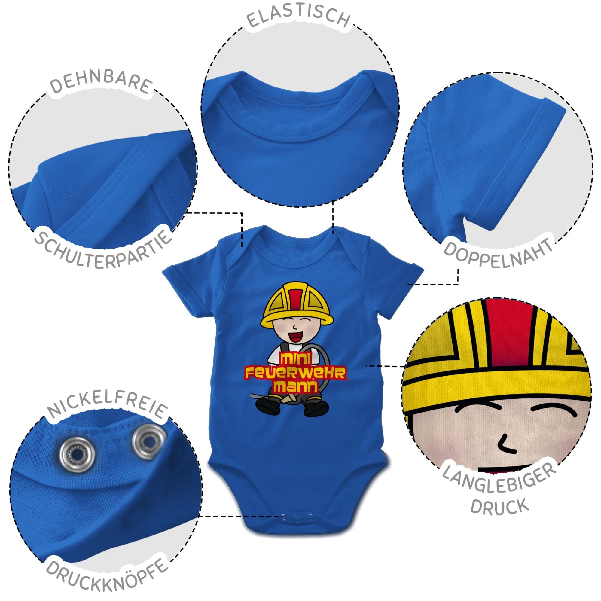 Feuerwehrmann Feuerwehr 1 Shirtbody Shirtracer Royalblau Mini