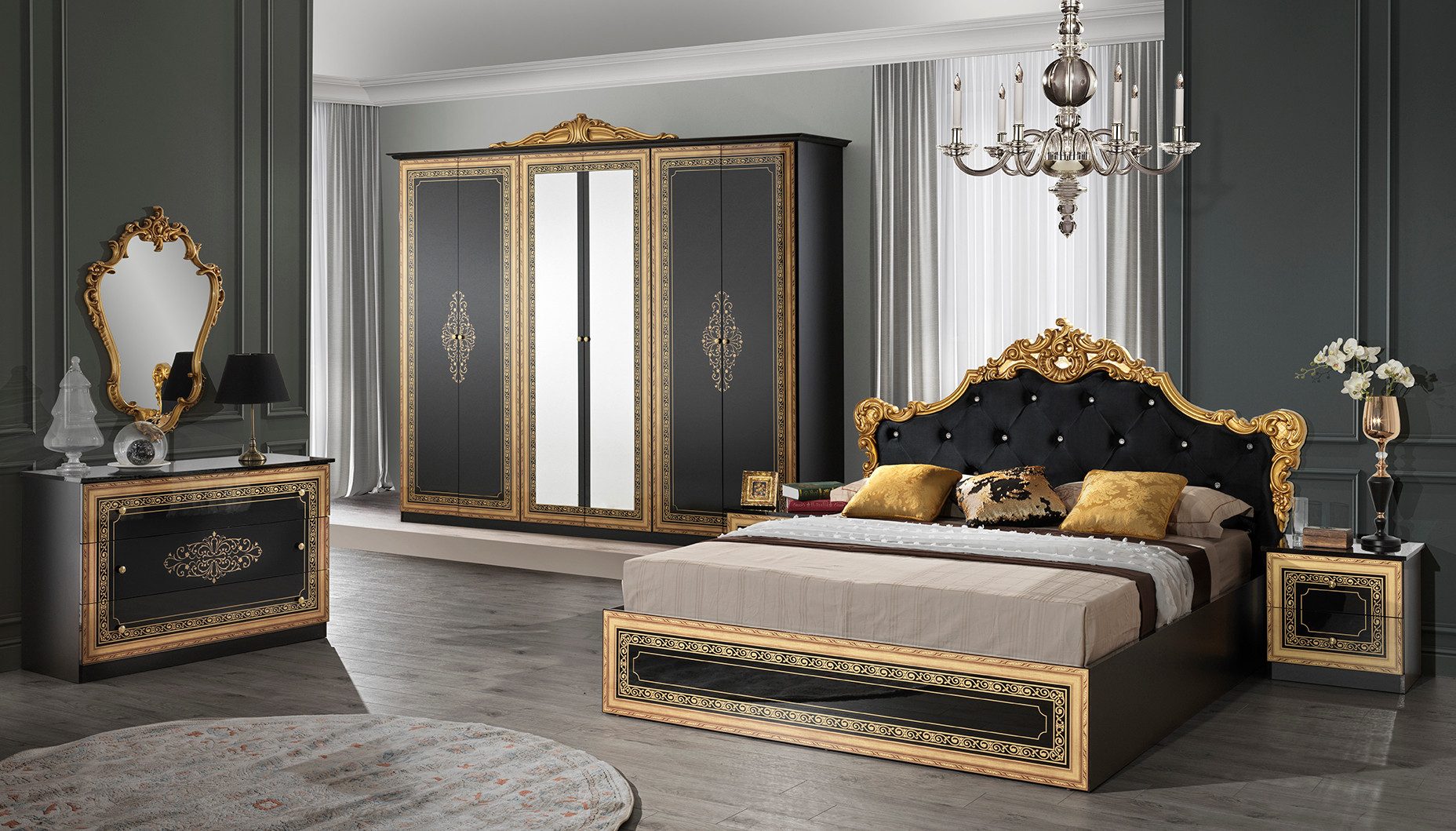 Interdesign24 Schlafzimmer-Set Giulia, (6-teilig, im ausgefallenem günstig online kaufen