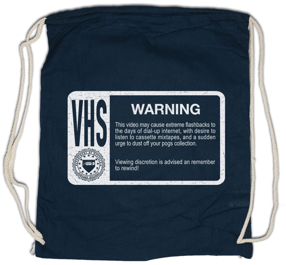 Urban Backwoods Turnbeutel VHS Warning Turnbeutel Retro Vintage E180 E240 Tape Scotch Kassette (1-tlg), Video Player 80s Eighties
