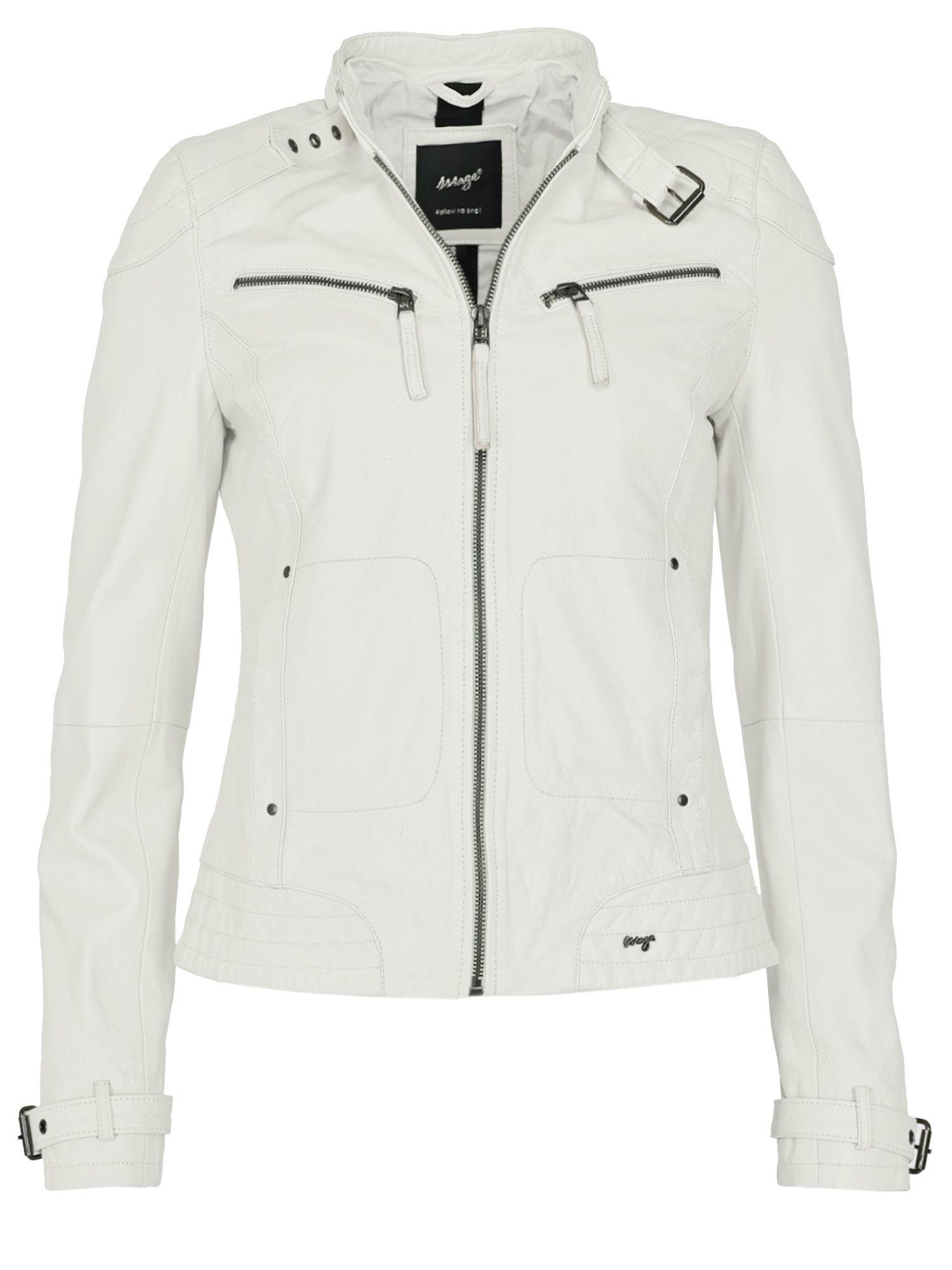 white 31Ryana Lederjacke Maze