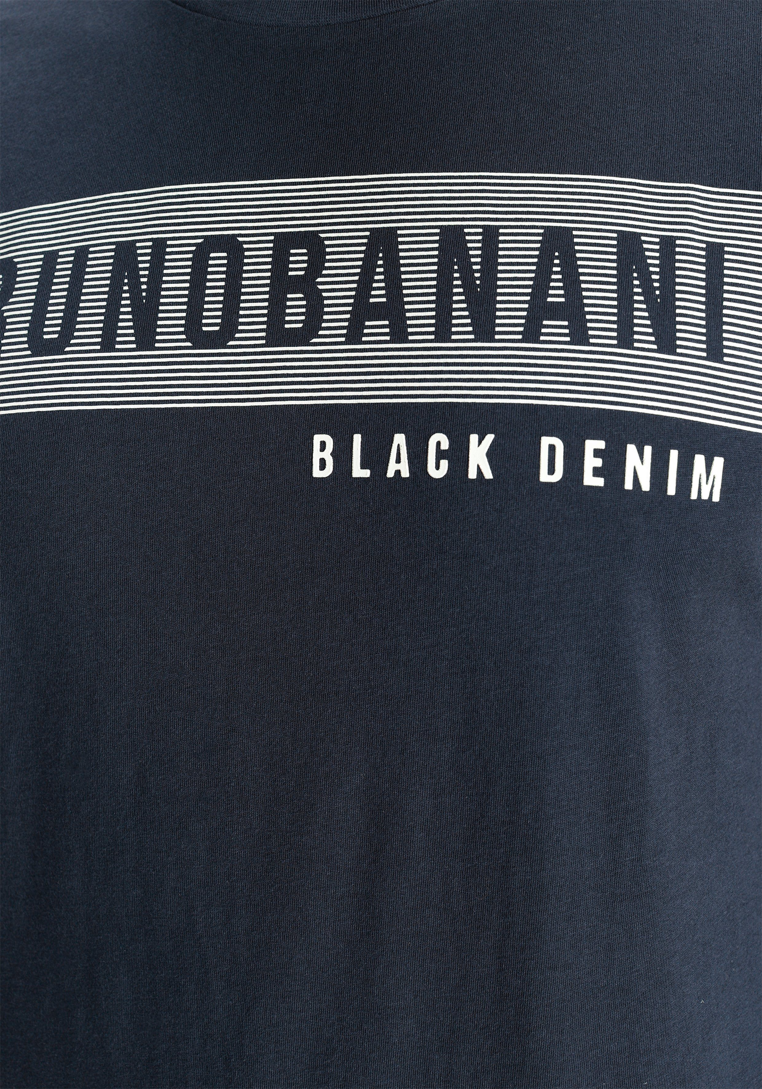 Markenprint T-Shirt marine mit Banani Bruno