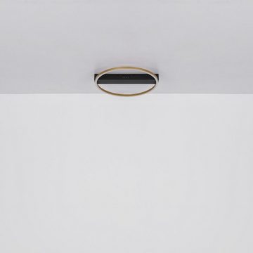 Globo LED Deckenleuchte Luffy, LED fest integriert, Warmweiß, 3 Größen, Schwarz/Gold, Wohnzimmer
