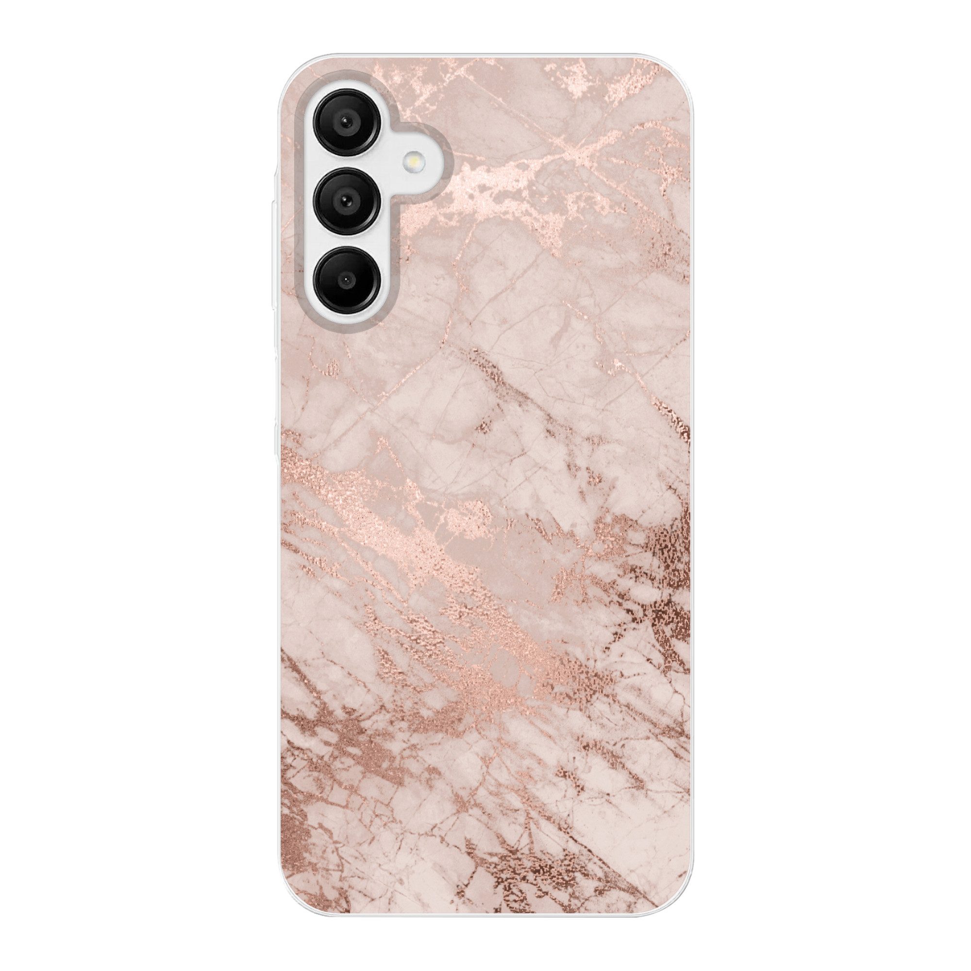 MuchoWow Handyhülle für Samsung Galaxy A15 Marmor - Rosa - Luxus - Marmoroptik - Glitzer -, Smartphone-Bumper, Print, Handy Schutzhülle Dünn