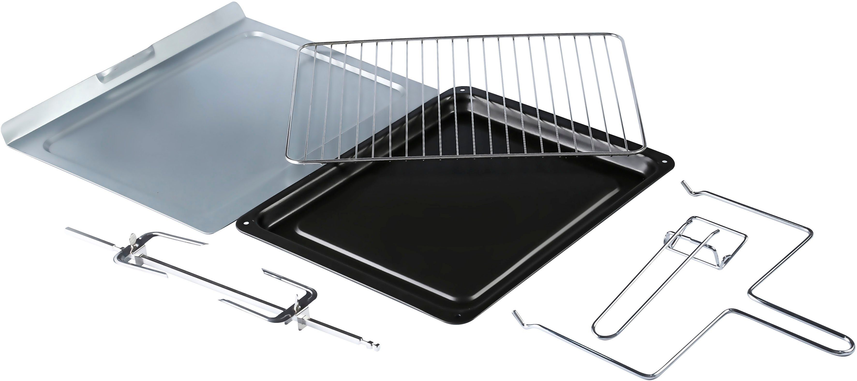 Hanseatic Kleinküche 97530243 HMO366BKB, mit Doppelkochplatte, Back- und Krümelblech, Grillrost, 36L Garraum