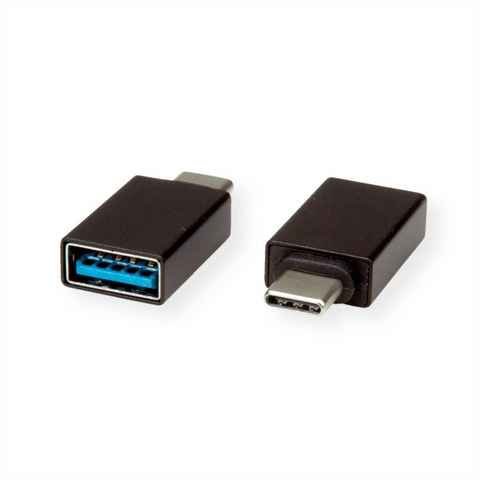 ROLINE USB 3.2 Gen 1 Adapter, USB Typ A - C, BU/ST Computer-Adapter USB Typ C (USB-C) Männlich (Stecker) zu USB 3 Typ A Weiblich (Buchse)