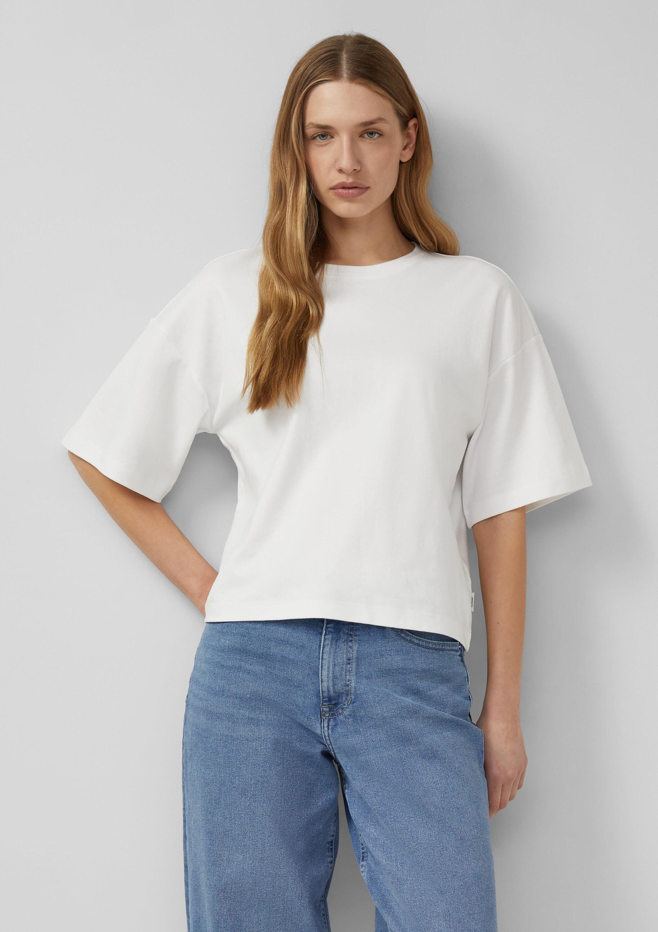 s.Oliver Kurzarmshirt T-Shirt Oversized T-Shirt aus Baumwoll-Interlockjersey