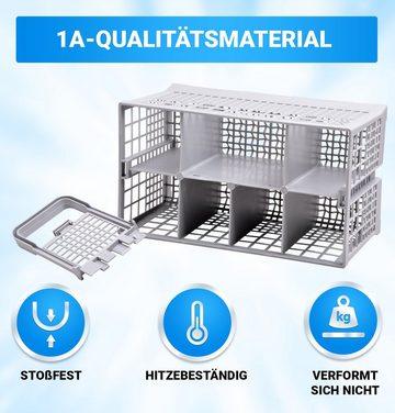 VIOKS Geschirrspüleinsatz Besteckkorb Ersatz für Bosch 00093046, Zubehör für Geschirrspüler, Kunststoffkorb 250 x 135 x 150 mm