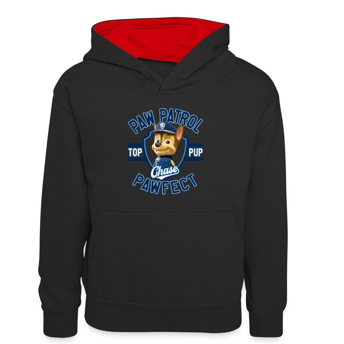 Spreadshirt Hoodie Paw Patrol Chase Pawfect Kinder Kontrast-Hoodie (1-tlg)