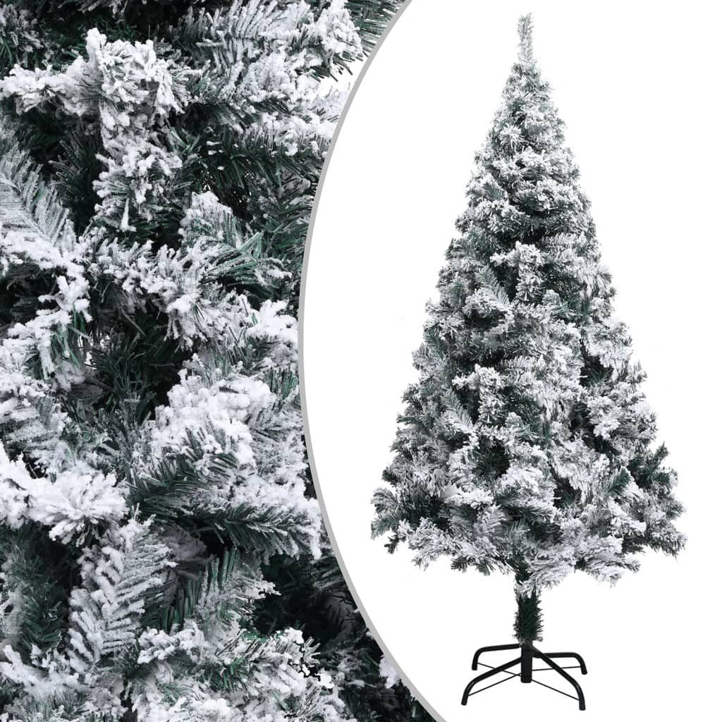 vidaXL Künstlicher Weihnachtsbaum Künstlicher Weihnachtsbaum mit Schnee Grün 120 cm PVC