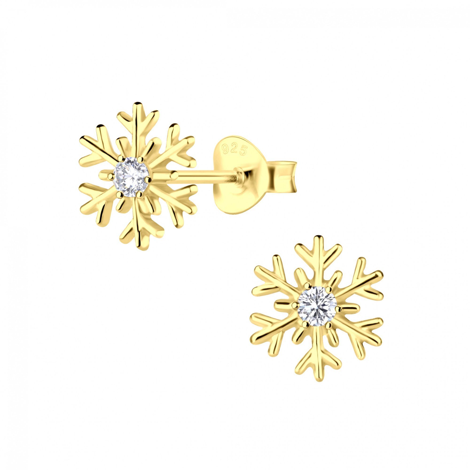 ALEXANDER YORK Paar Ohrstecker SCHNEEFLOCKE Zirkonia in Gold, 2-tlg., 925 S günstig online kaufen