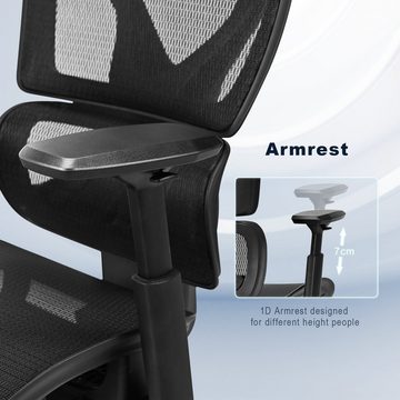 Asukale Bürostuhl Bürostuhl Ergonomischer mit 3D Verstellbarer Armlehne