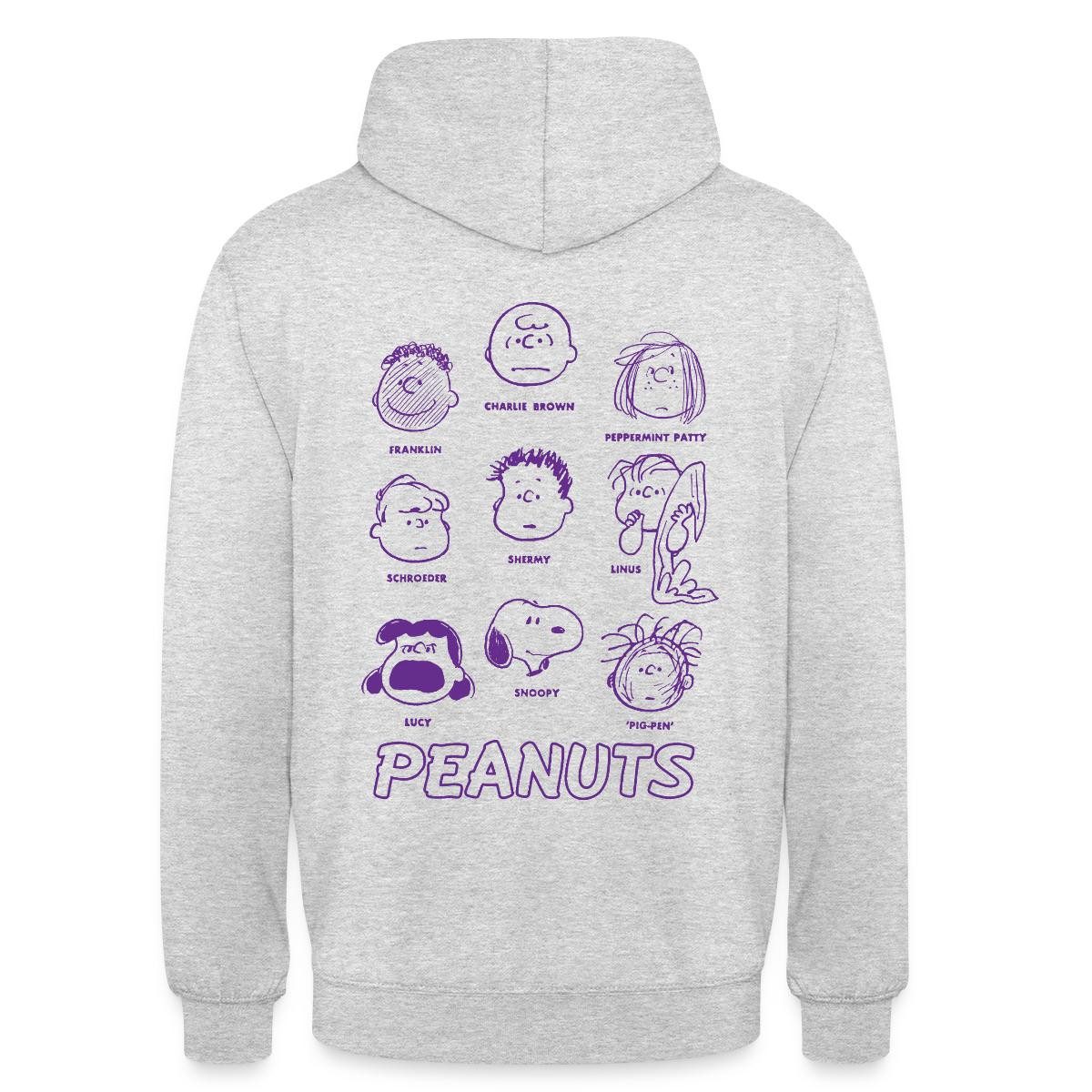 Spreadshirt Hoodie Peanuts Charaktere Charlie Brown Und Seine Freunde Unisex Hoodie (1-tlg) Unisex-Schnitt: Sitzt bei Männern körpernah, bei Frauen weit
