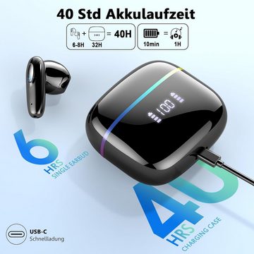 ROMOKE Bluetooth 5.3 Kabellos mit 40 Std Hi-Fi Stereo, 4 ENC Mikrofon In-Ear-Kopfhörer (Effektives Training für künstlerische Inspiration und digitale Innovation., IP7 Wasserdicht Touch Control LED Anzeige USB-C Schnellladung Ohrhörer)