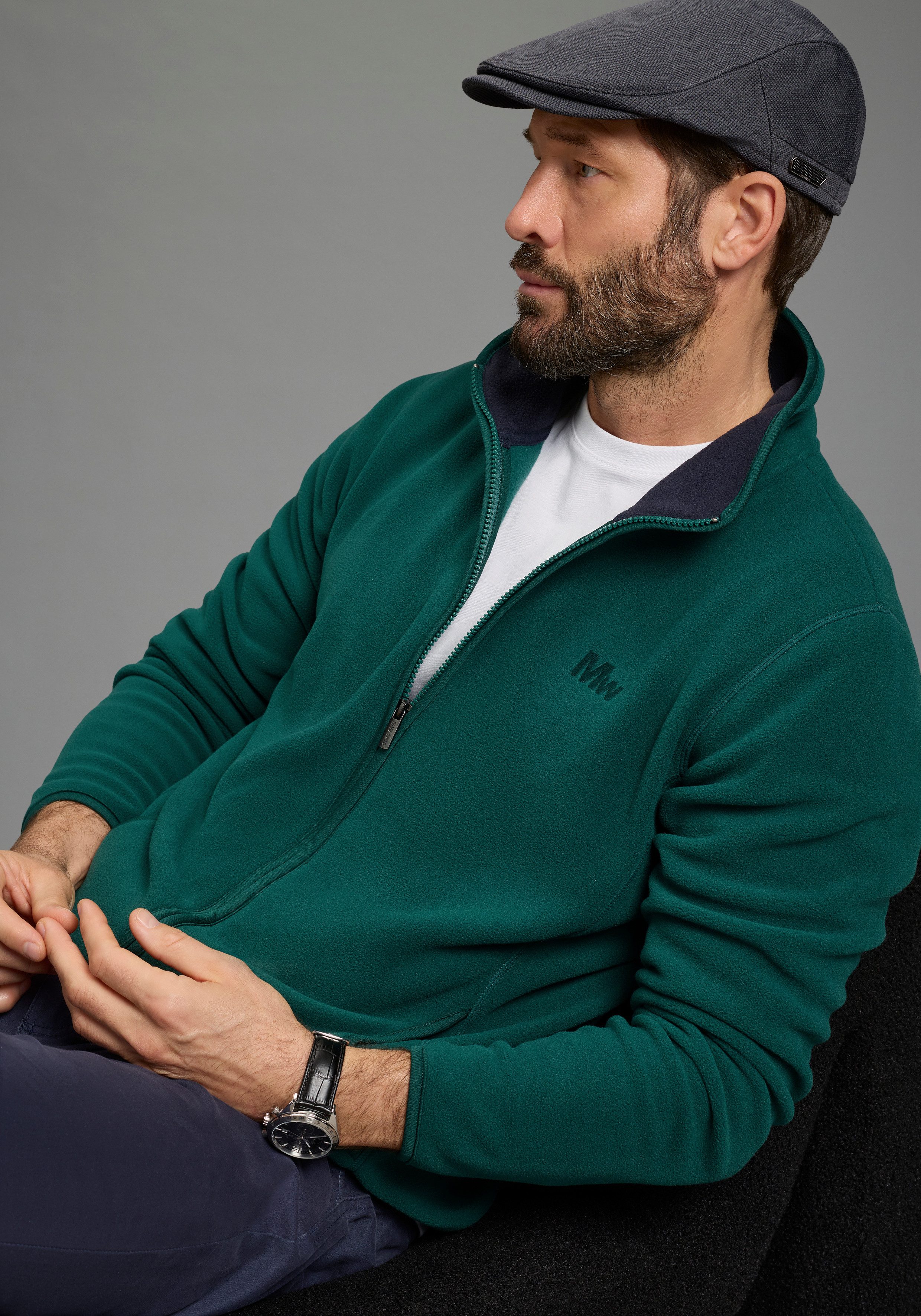 Man's World Fleecejacke für die Übergangszeit, aus Fleece, casual Look, schnelltrocknend