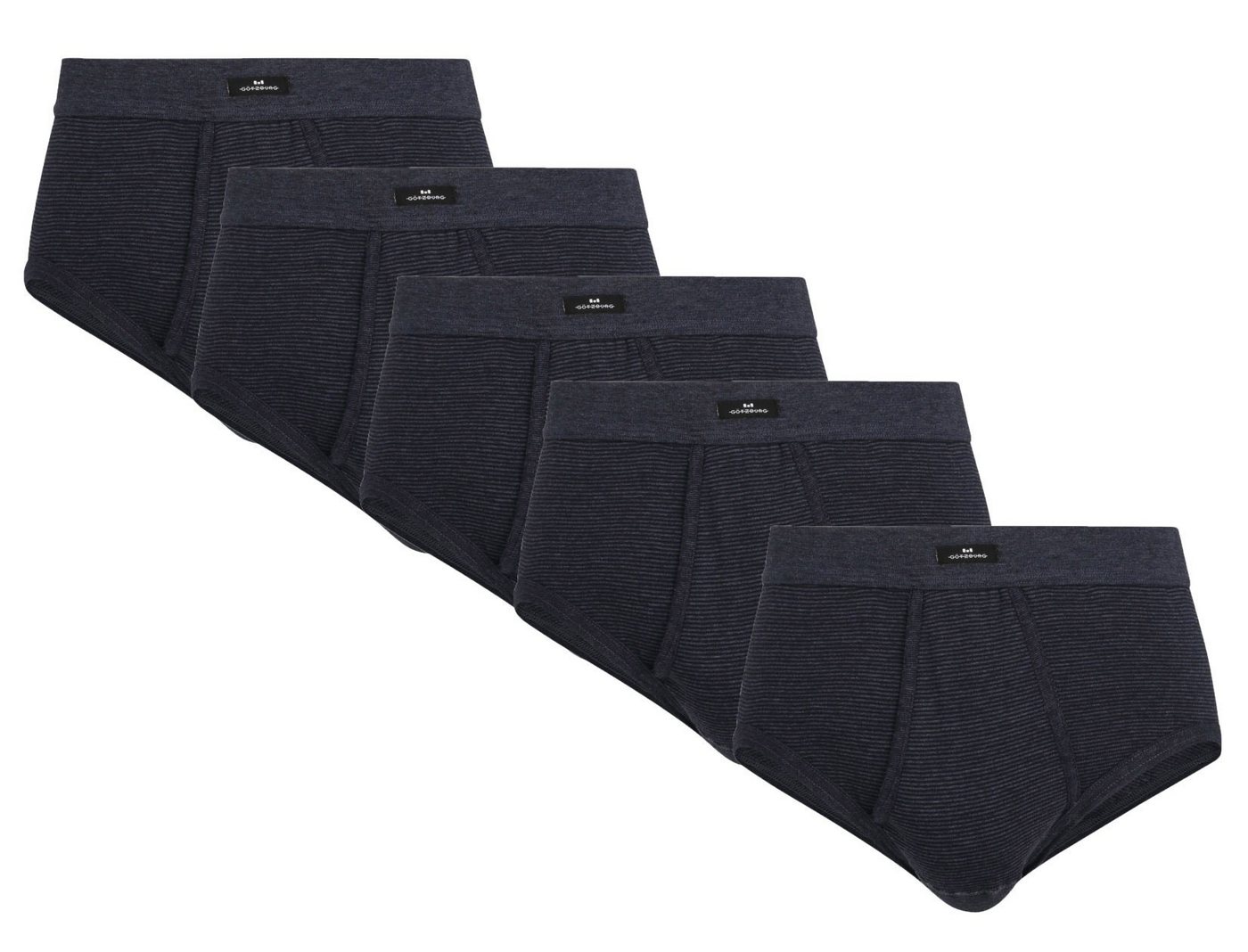 GÖTZBURG Slip 5er Pack Herren Unterhosen (5-St) Feinripp mit Eingriff