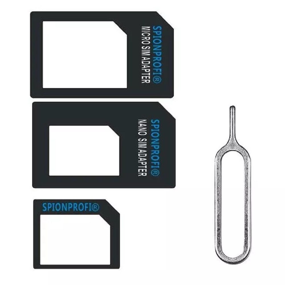 SpionProfi SpionProfi Sim Kartenadapter Nano Micro Kartenleser Adapter Handy-Netzteile (Universell einsetzbar für alle gängigen Handy- und Tabletmodelle)