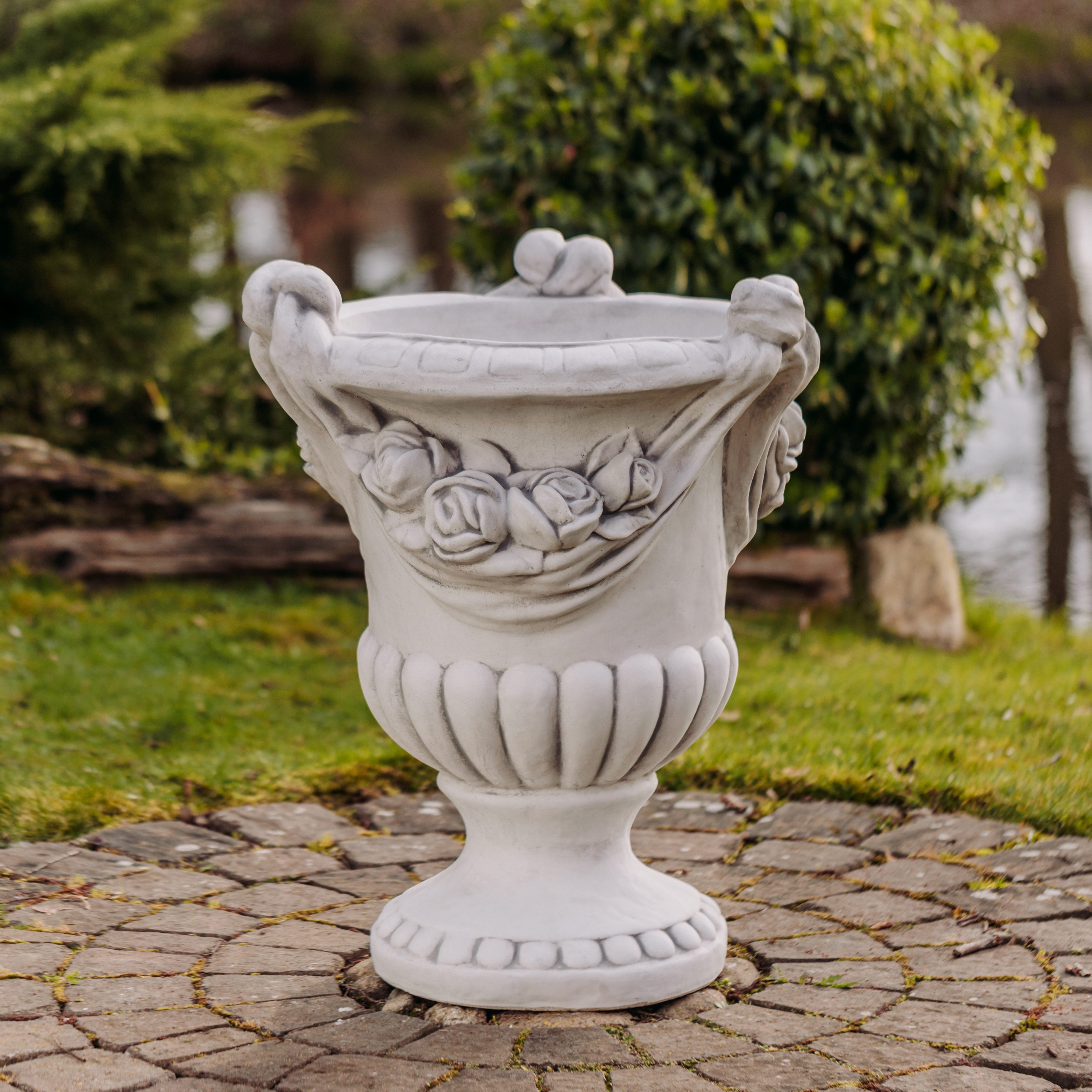 gartendekoparadies.de Плантатор Blumentopf mit Rosenmuster Pflanzgefäß, H. 78 cm, 55 Liter, 96 kg, Frostsicher