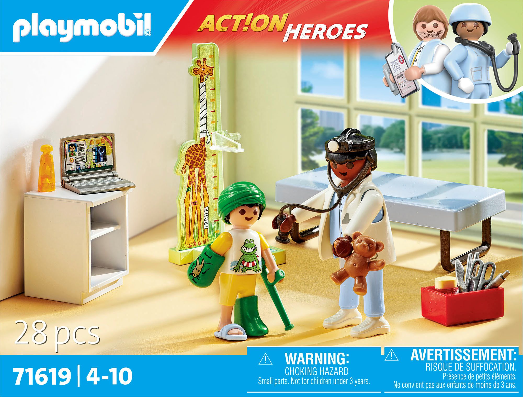 Playmobil® Kinderarzt mit Teddybär (71619), Action Heroes Konstruktions-Spielset, (28 St), Made in Europe – Bild 5 von 5