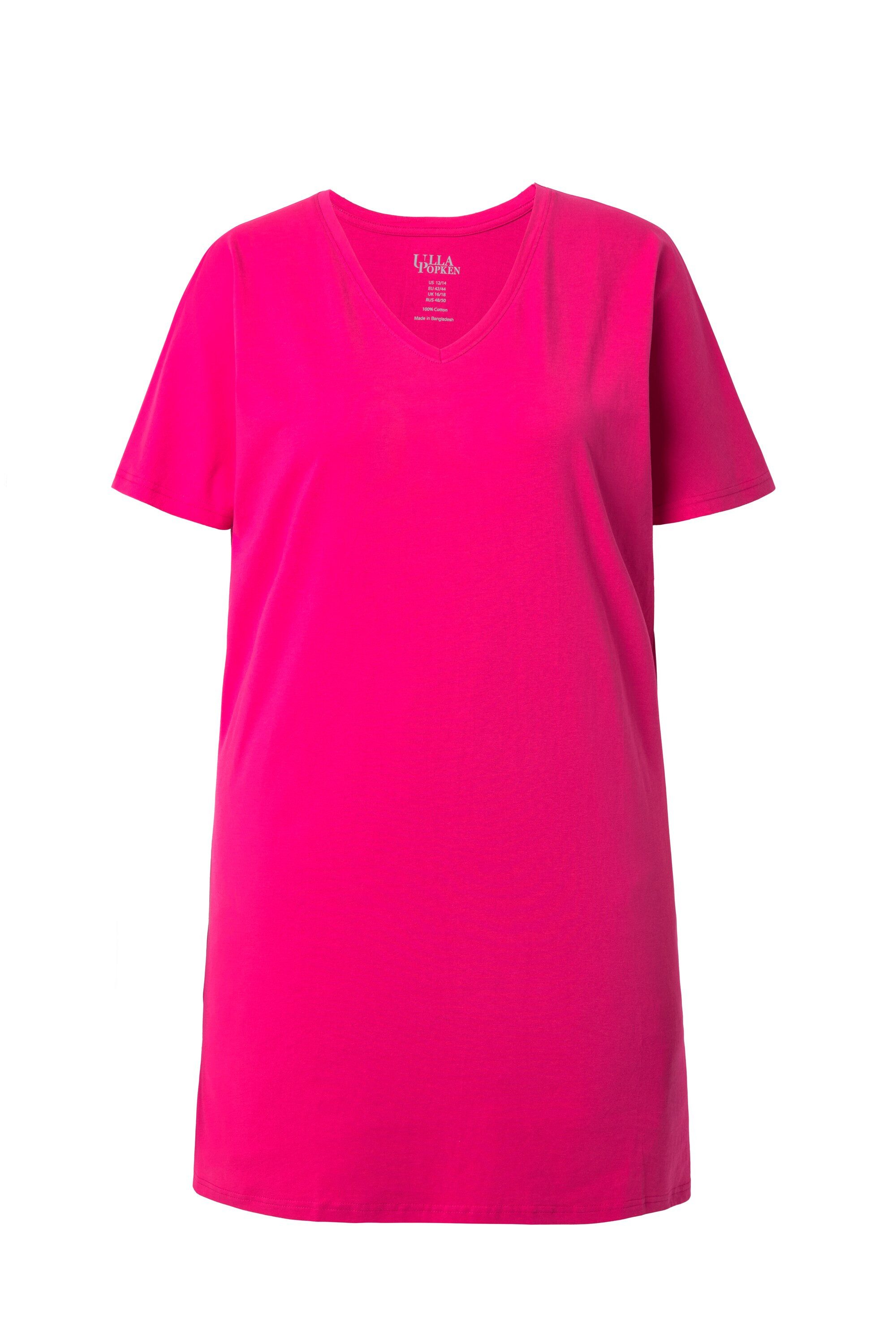 Ulla Popken Longshirt Longshirt A-Linie V-Ausschnitt Flügel-Halbarm günstig online kaufen