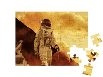 puzzleYOU Puzzle Astronaut auf dem Mars auf Erkundungsexpedition, 48 Puzzleteile, puzzleYOU-Kollektionen