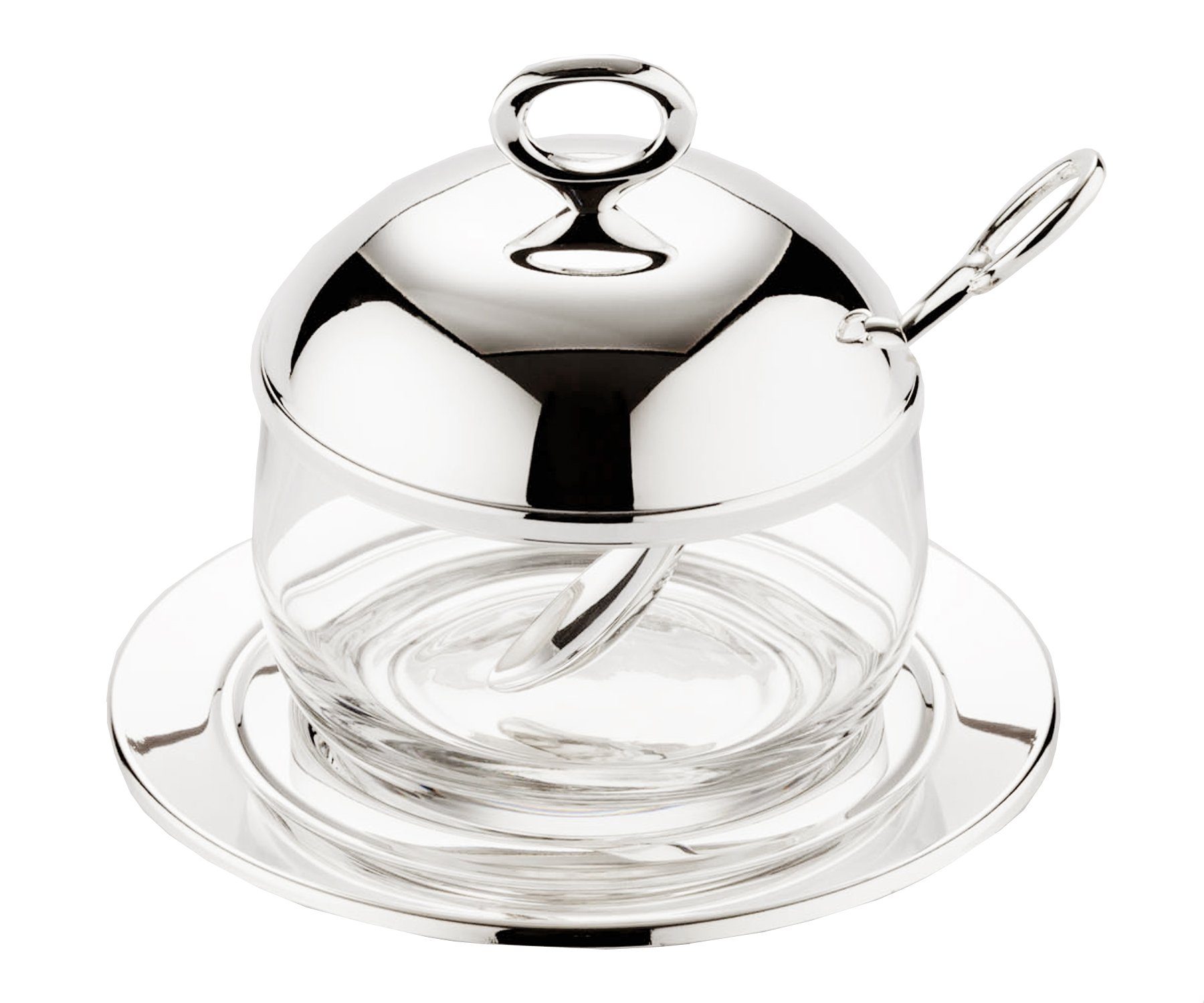 Vorratsdose (3-tlg), Marmeladenglas mit Deckel Stahl, Jago, und - Löffel Vorratsglas, EDZARD Zuckerdose,