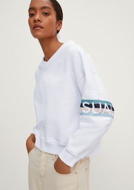 comma casual identity Sweatshirt Sweater mit Logo-Einsatz Insert, Logo