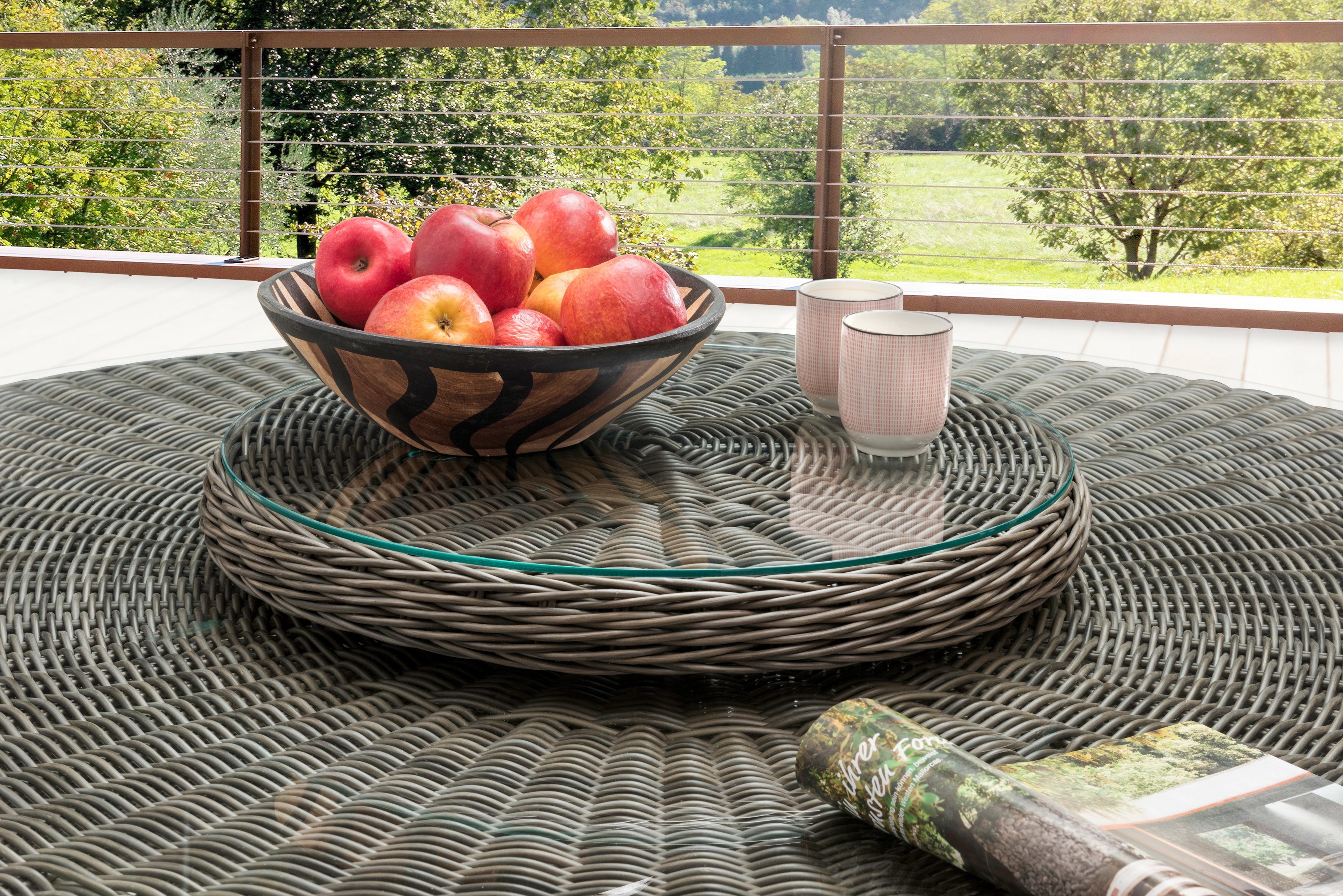 Destiny Drehteller LUNA, Aluminium, Polyrattan