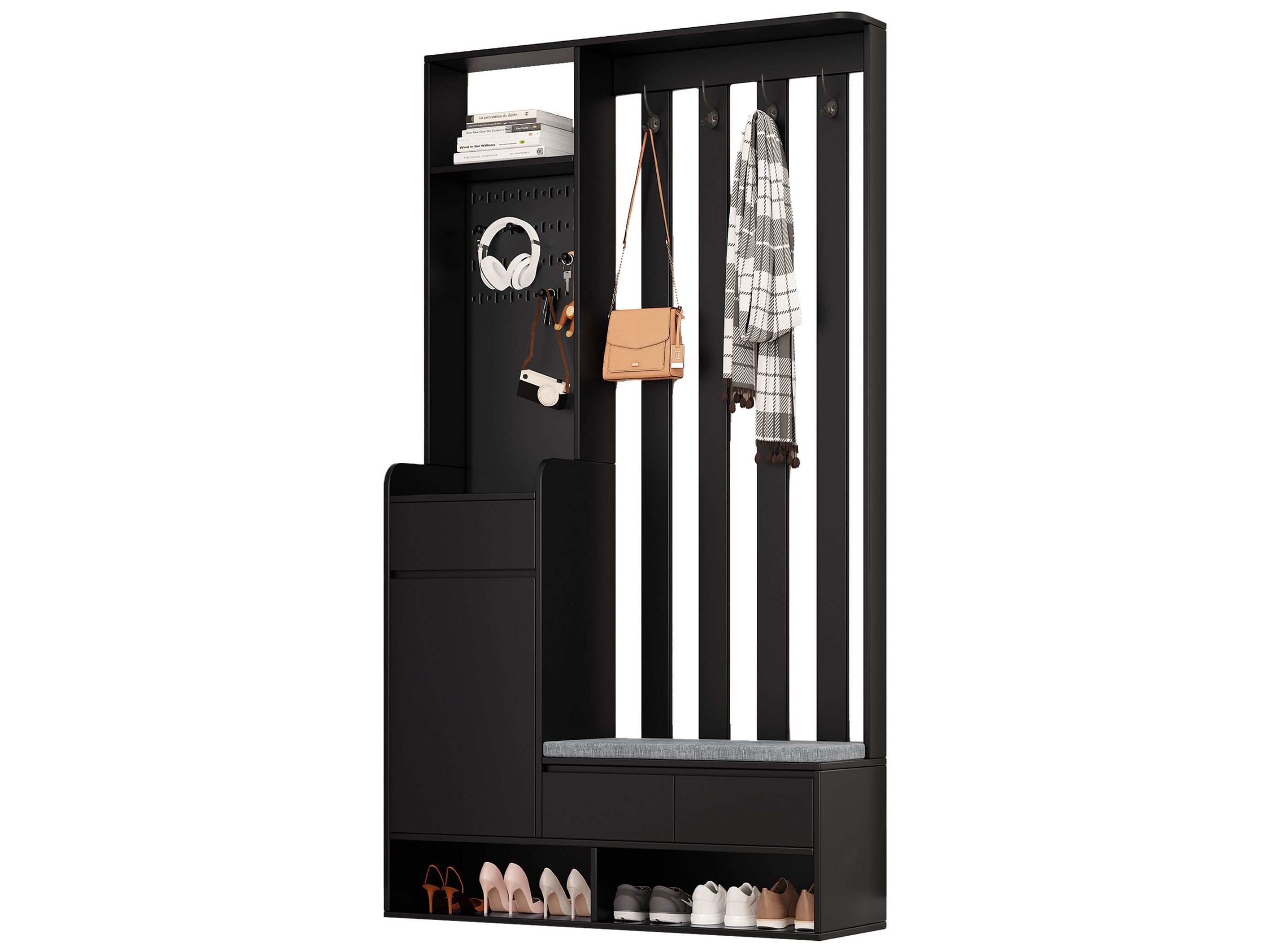 SeedWave Garderobenschrank 6-in-1 Flurbank mit Leinenkissen, günstig online kaufen