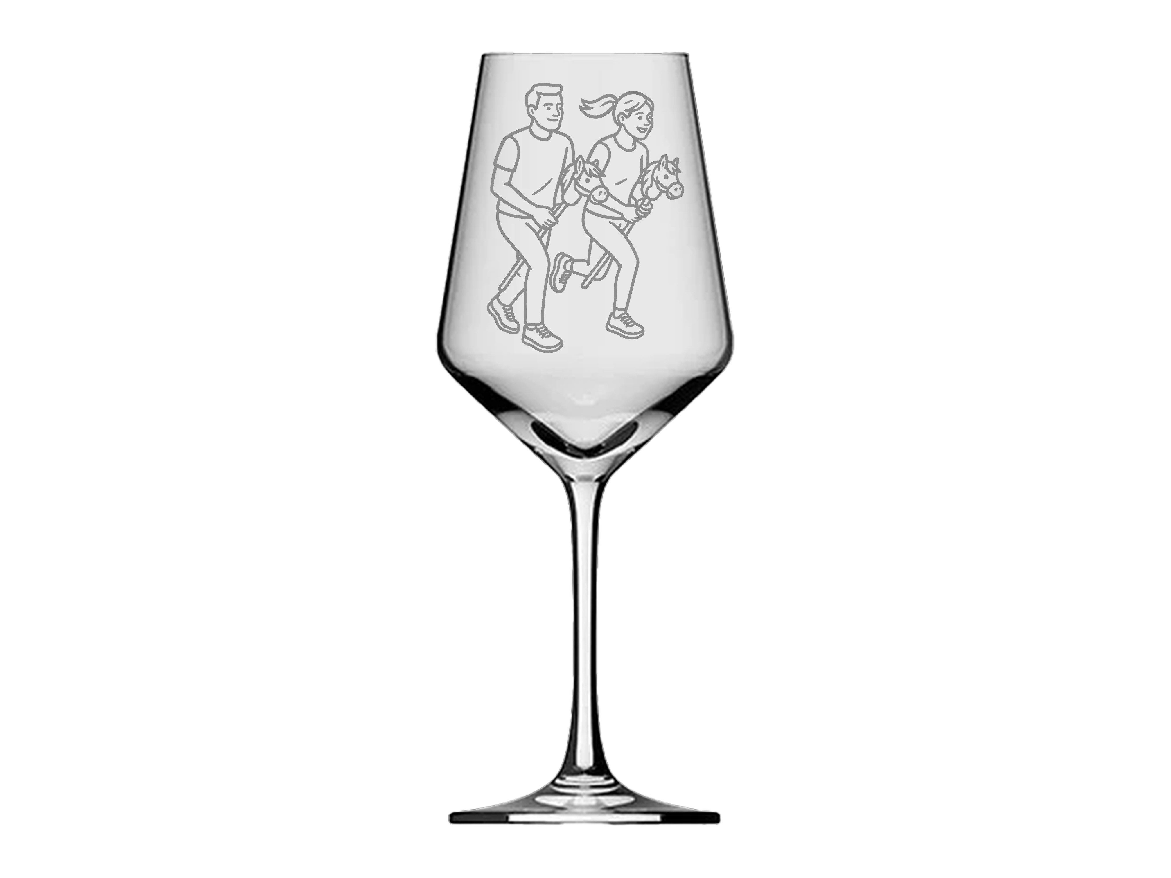 eXODA Weinglas Motiv Hobby Horsing für Pferdeliebhaber, 1-tlg., Glas, Atemberaubende Darstellung