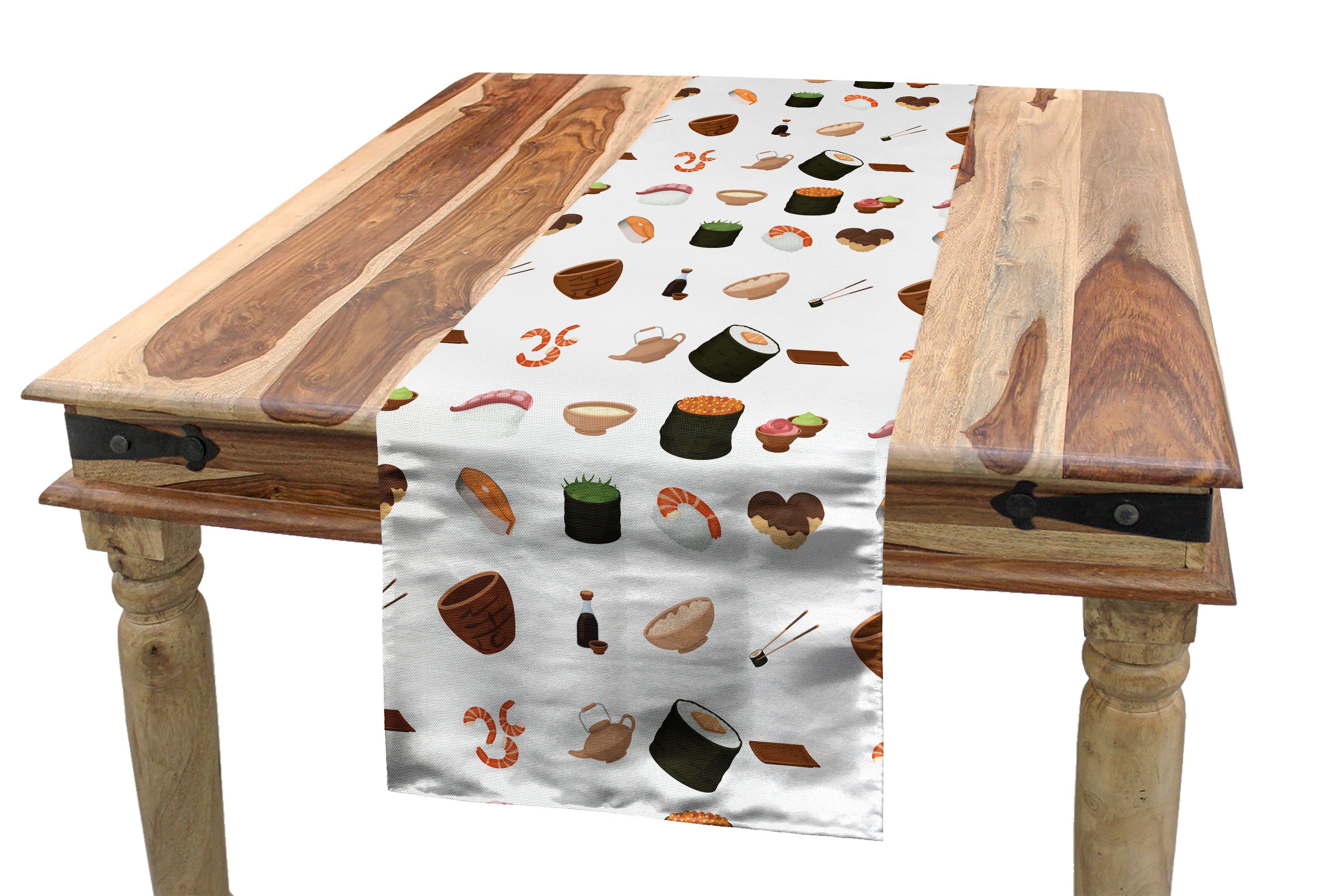 Abakuhaus Japanische Tischläufer, Küche Rechteckiger Element Esszimmer Dekorativer Tischläufer Küche Wasabi