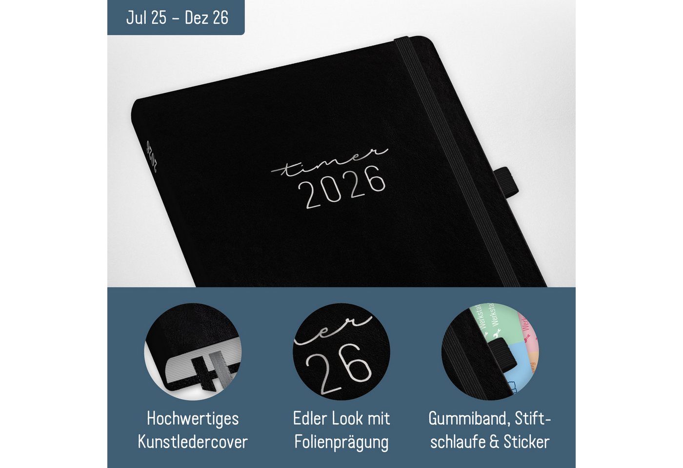Thumbnail - Häfft Terminkalender Chäff-Timer Premium 2025/2026 / A5 / 18 Monate