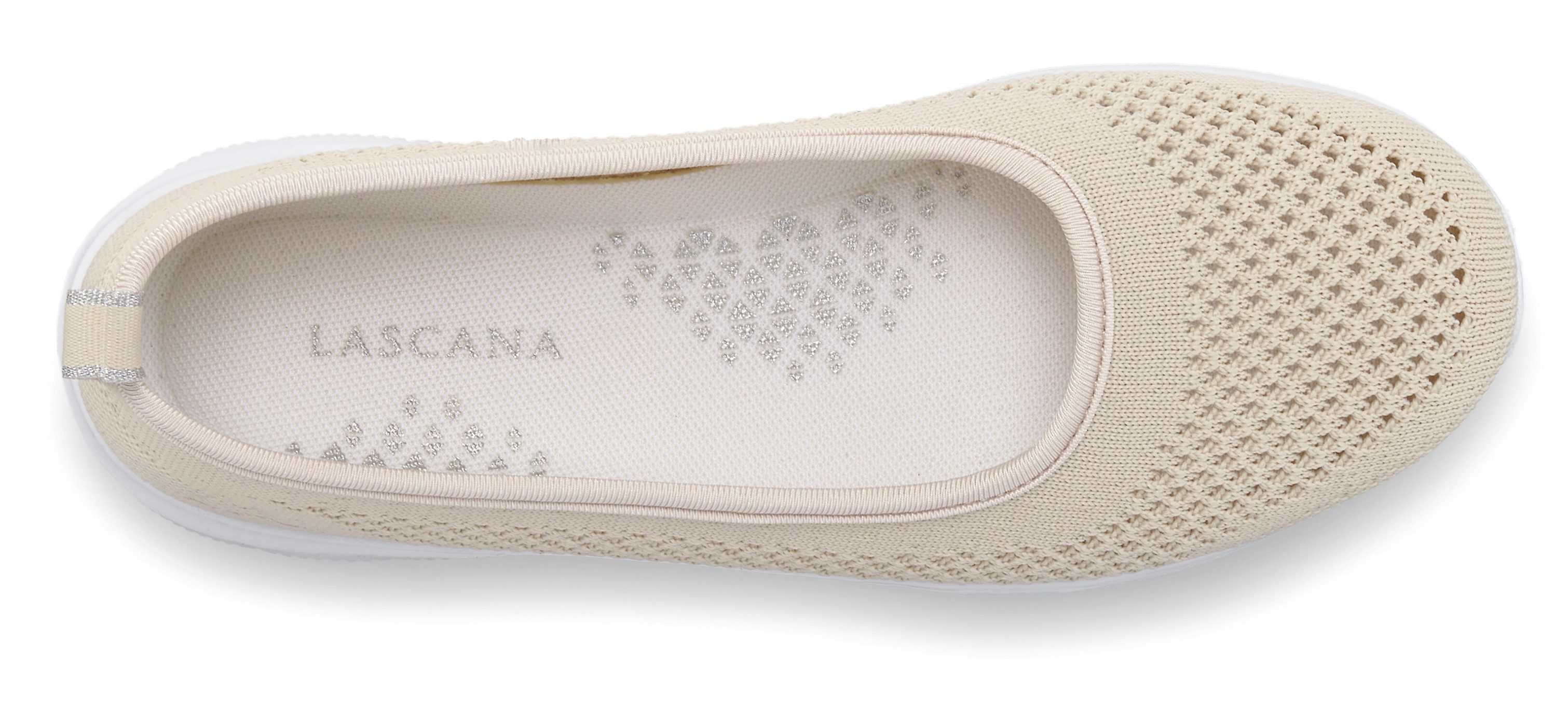 LASCANA Halbschuh, Slip-On-Sneaker, Sneaker Ballerinas zum Reinschlüpfen VEGAN
