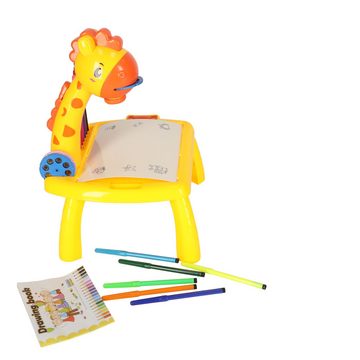 LA CUTE Zeichentisch Giraffe Kreativer Kinder Zeichenprojektor Tisch (Kinderzeichentisch mit Projektor Set, 1x Kinderzeichentisch mit Projektor)