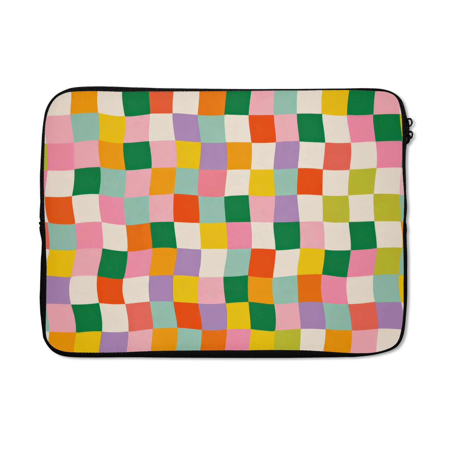 MuchoWow Laptop-Hülle Quadrate - Bunt - Gewellt 13.3 Zoll, Laptopsleeve, weiches Innenfutter zum Schutz Kratzern, Laptoptasche
