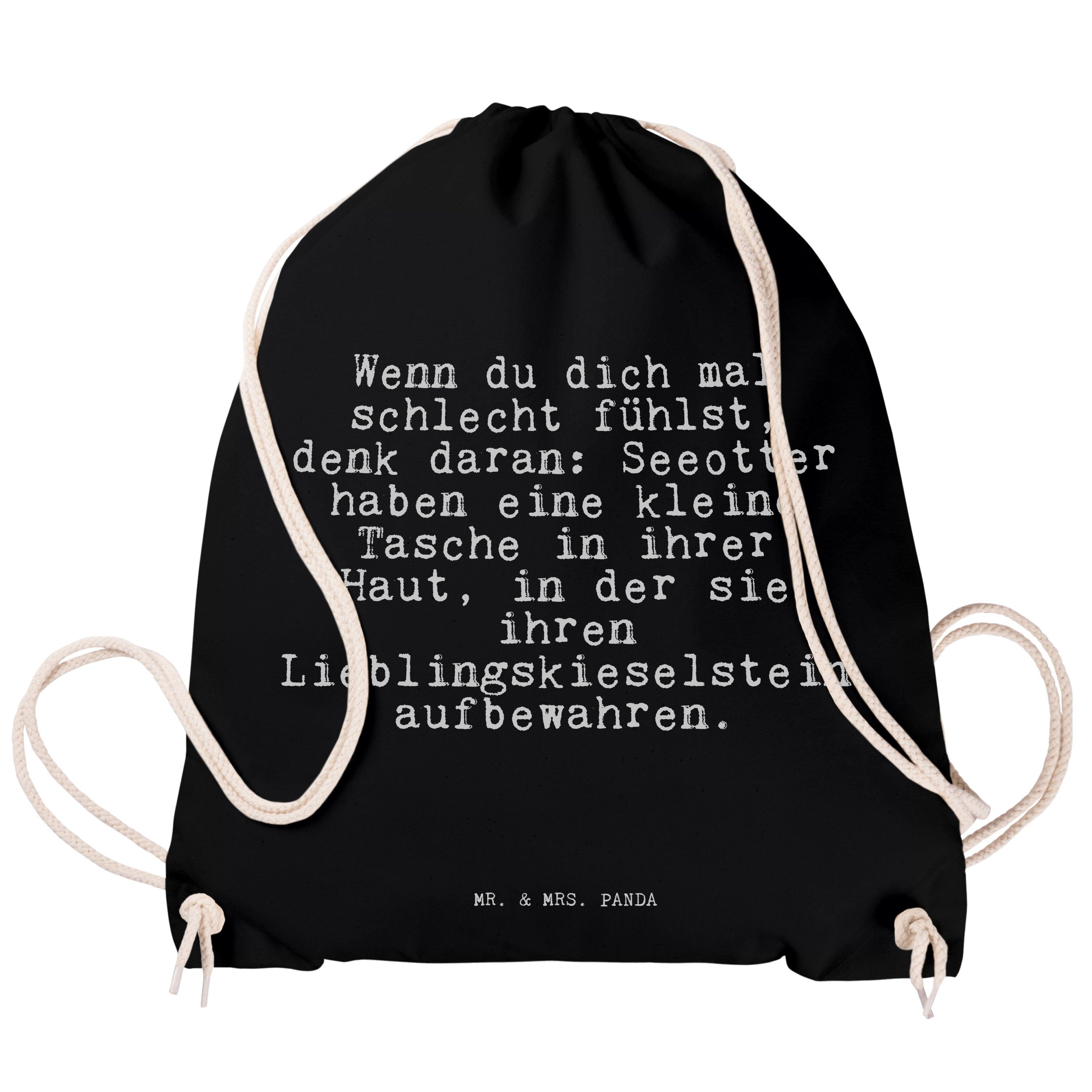 Mr. & - Mrs. Seeotter, Sporttasche Wenn Schwarz Spruch, - Geschenk, W Panda mal... du (1-tlg) dich Trauer,