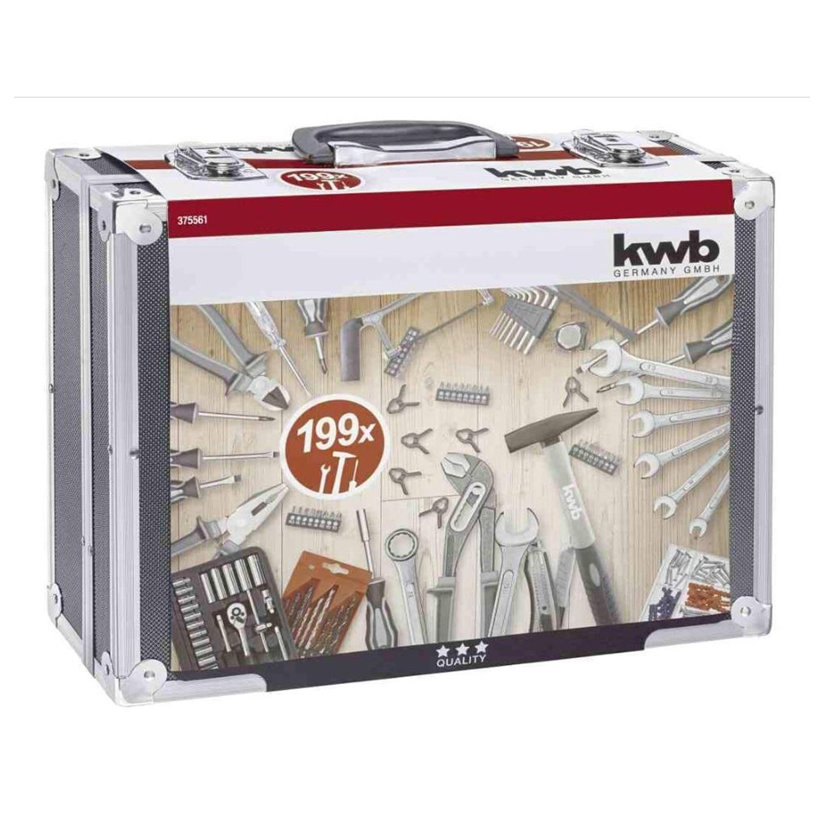 kwb Werkzeugset Werkzeug-Koffer inkl. Werkzeug-Set, 199-teilig, robust gefüllt, und