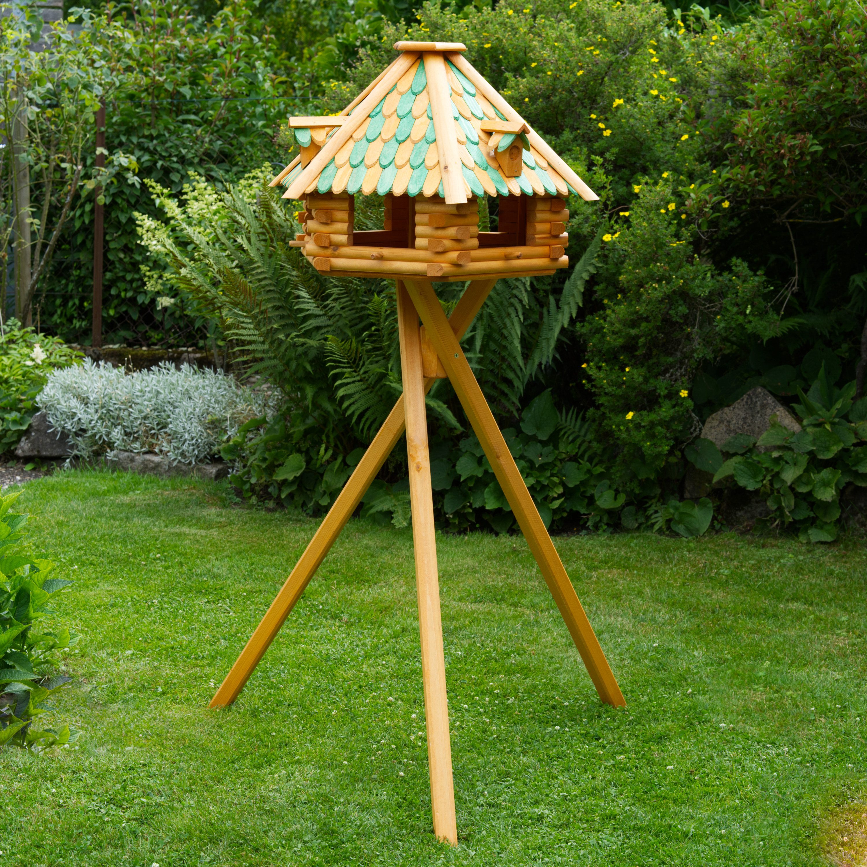 DSH DEKO SHOP HANNUSCH Vogelhaus XXL Luxus Vogelhaus mit Solarbeleuchtung V13 XXL mit Ständer